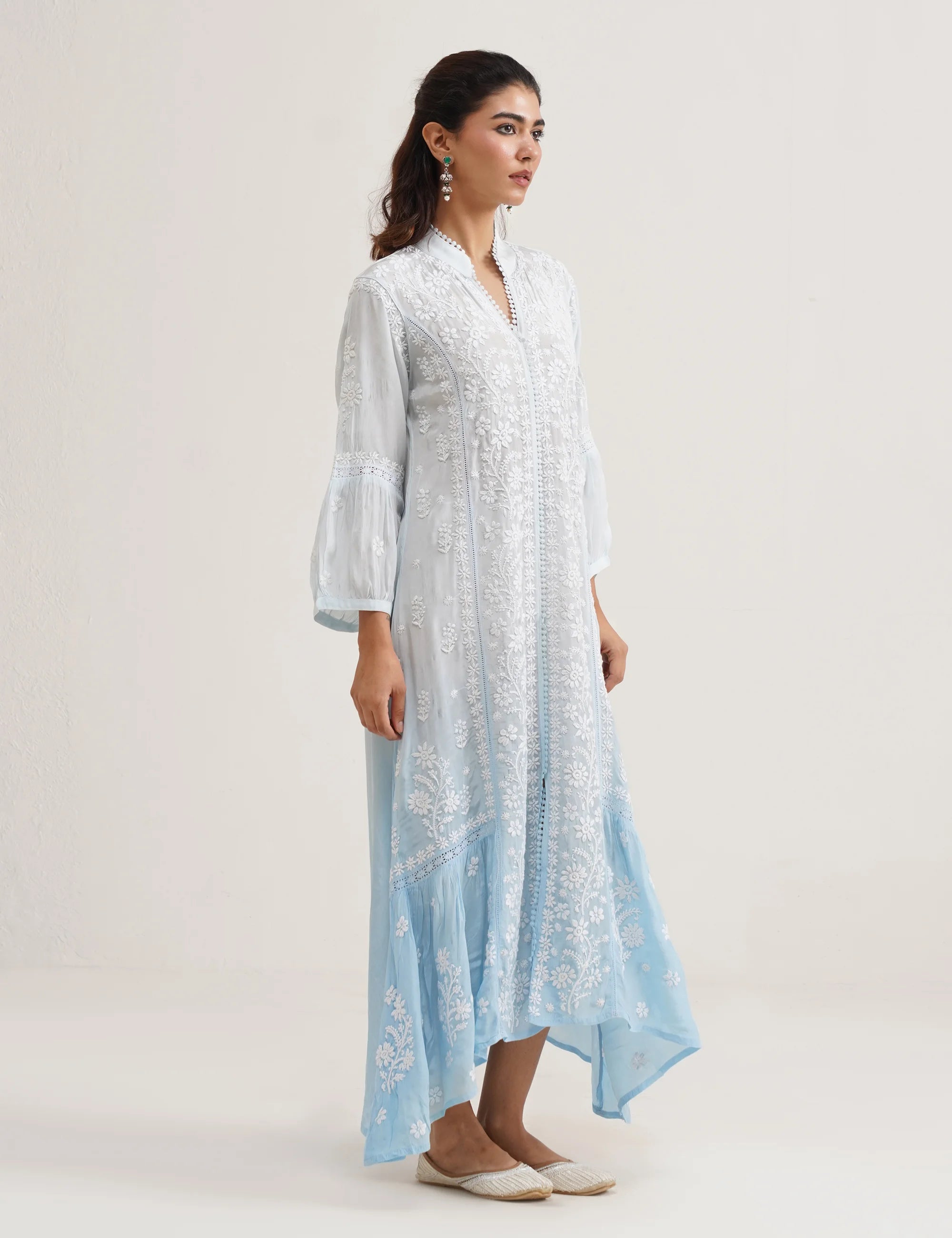 MAHIRA MUSLIN CHIKANKARI DRESS