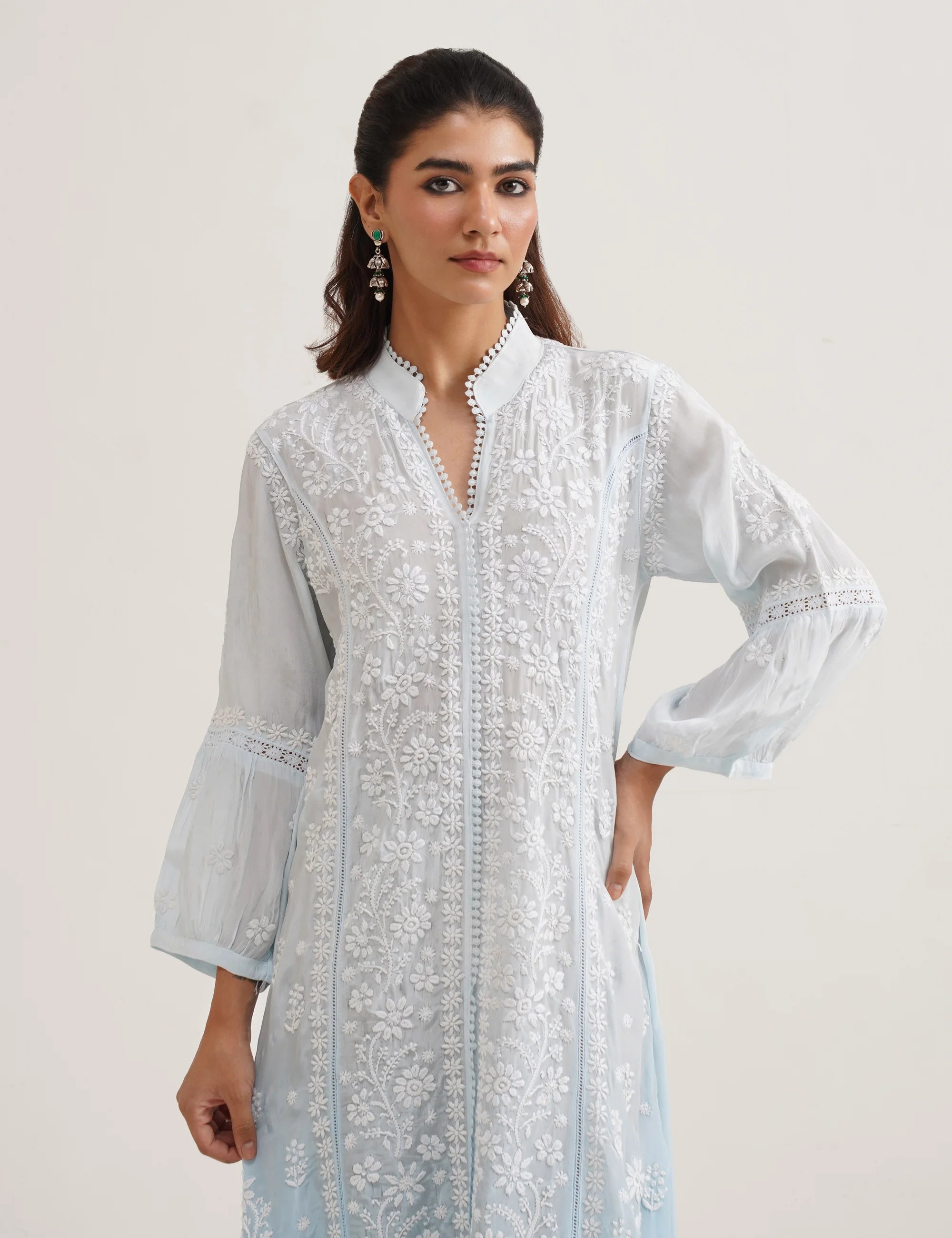 MAHIRA MUSLIN CHIKANKARI DRESS