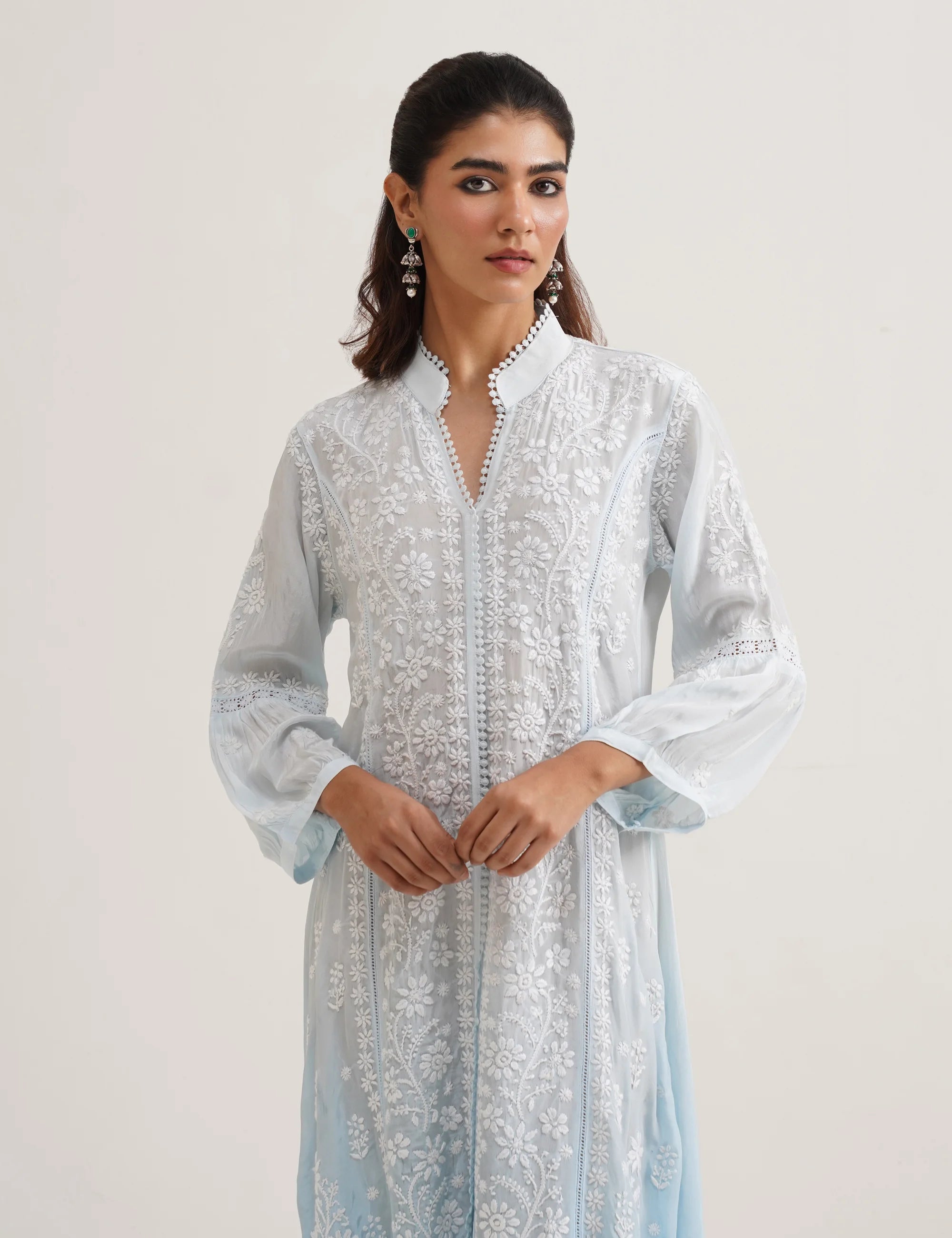 MAHIRA MUSLIN CHIKANKARI DRESS