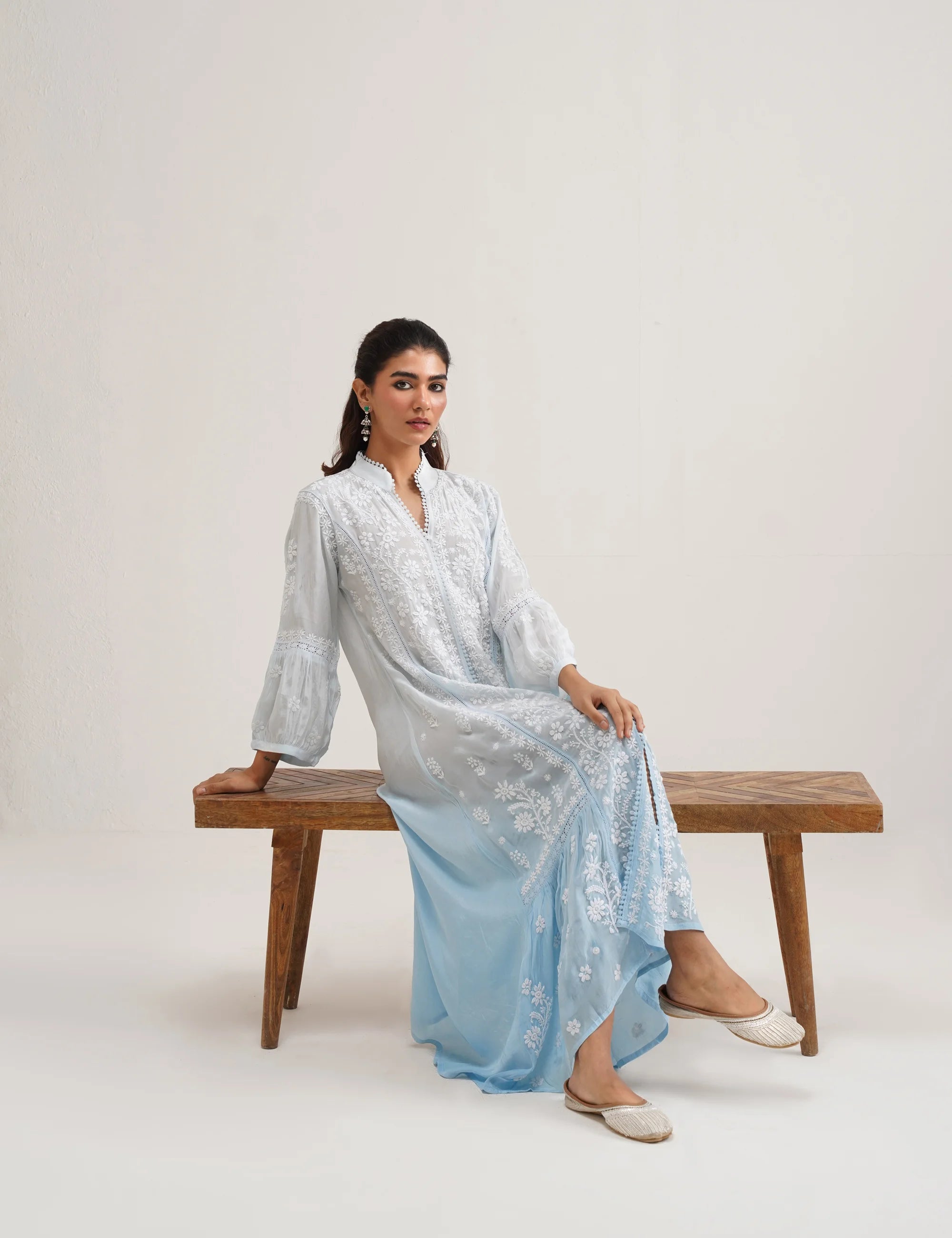 MAHIRA MUSLIN CHIKANKARI DRESS