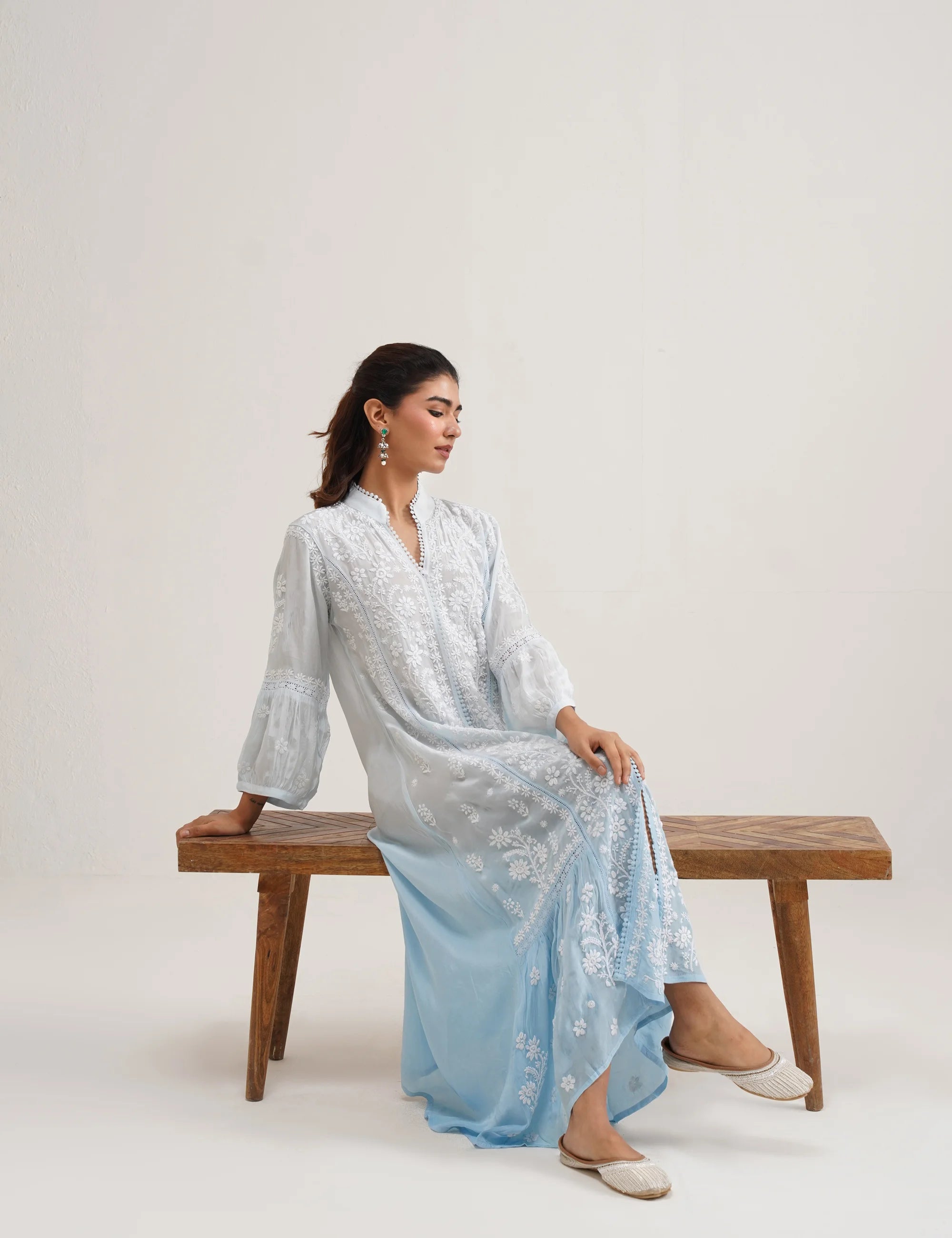 MAHIRA MUSLIN CHIKANKARI DRESS