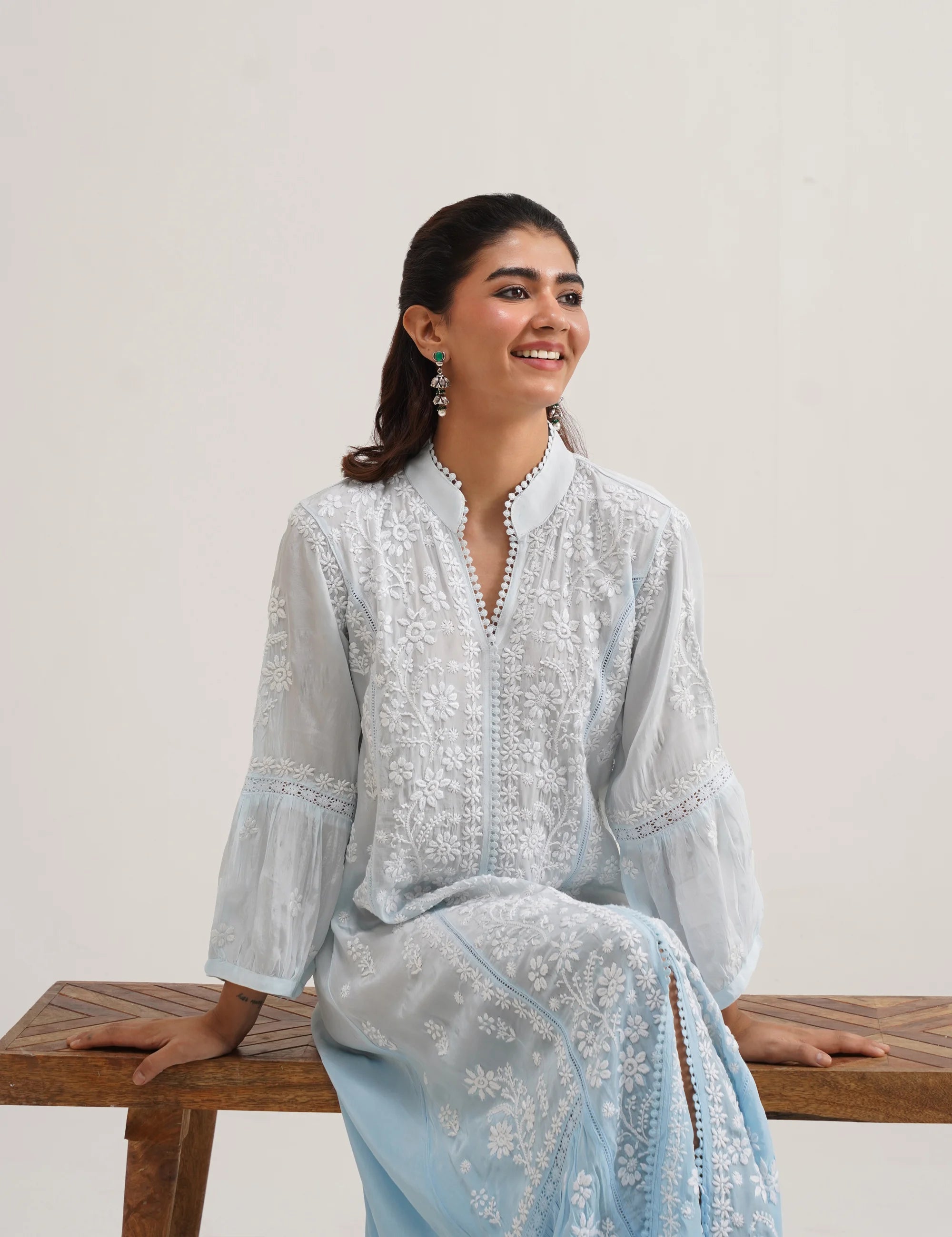 MAHIRA MUSLIN CHIKANKARI DRESS