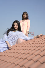 Load image into Gallery viewer, ‘GUL’ MODAL CHIKANKARI KURTA PALAZZO SET IN PEACH

