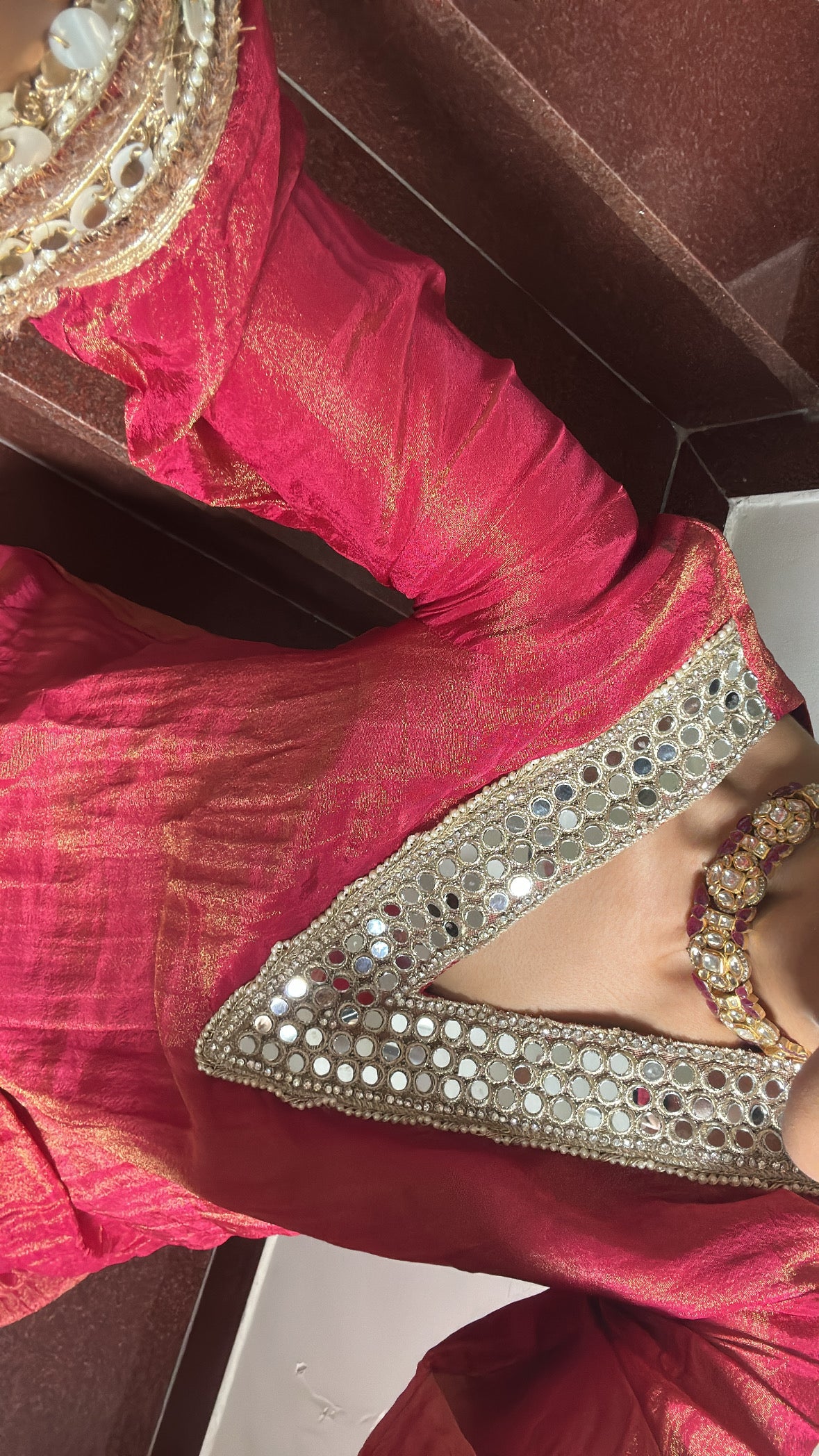 'Chandrika' mirror work 3 piece tissue set