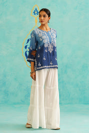 HAYAA KURTA IN BLUE OMBRE