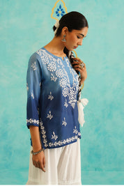 HAYAA KURTA IN BLUE OMBRE