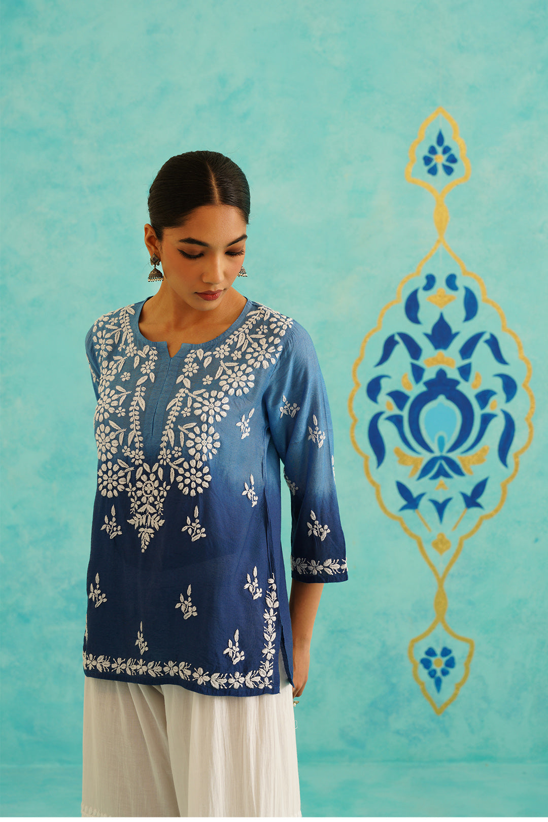 HAYAA KURTA IN BLUE OMBRE