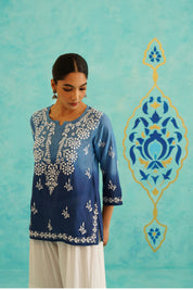 HAYAA KURTA IN BLUE OMBRE