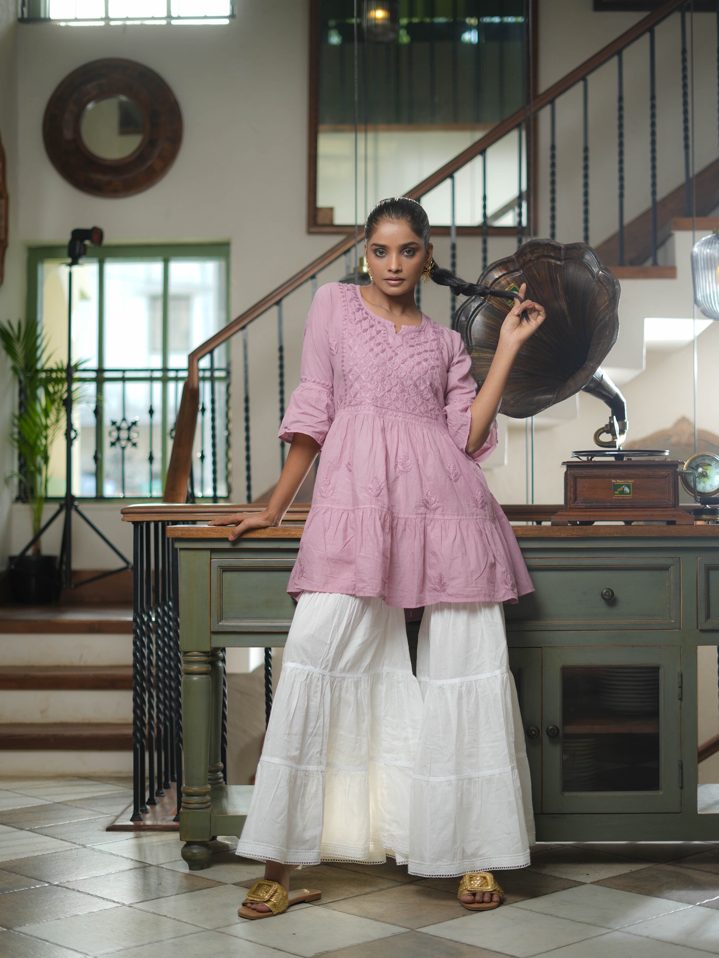 COTTON LACE GHARARA