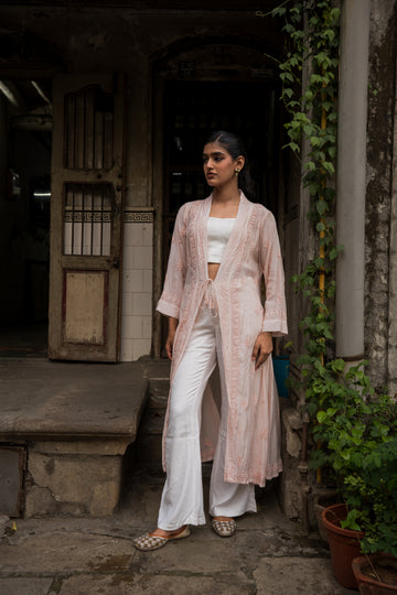 MIA CHIKANKARI CAPE IN BEIGE