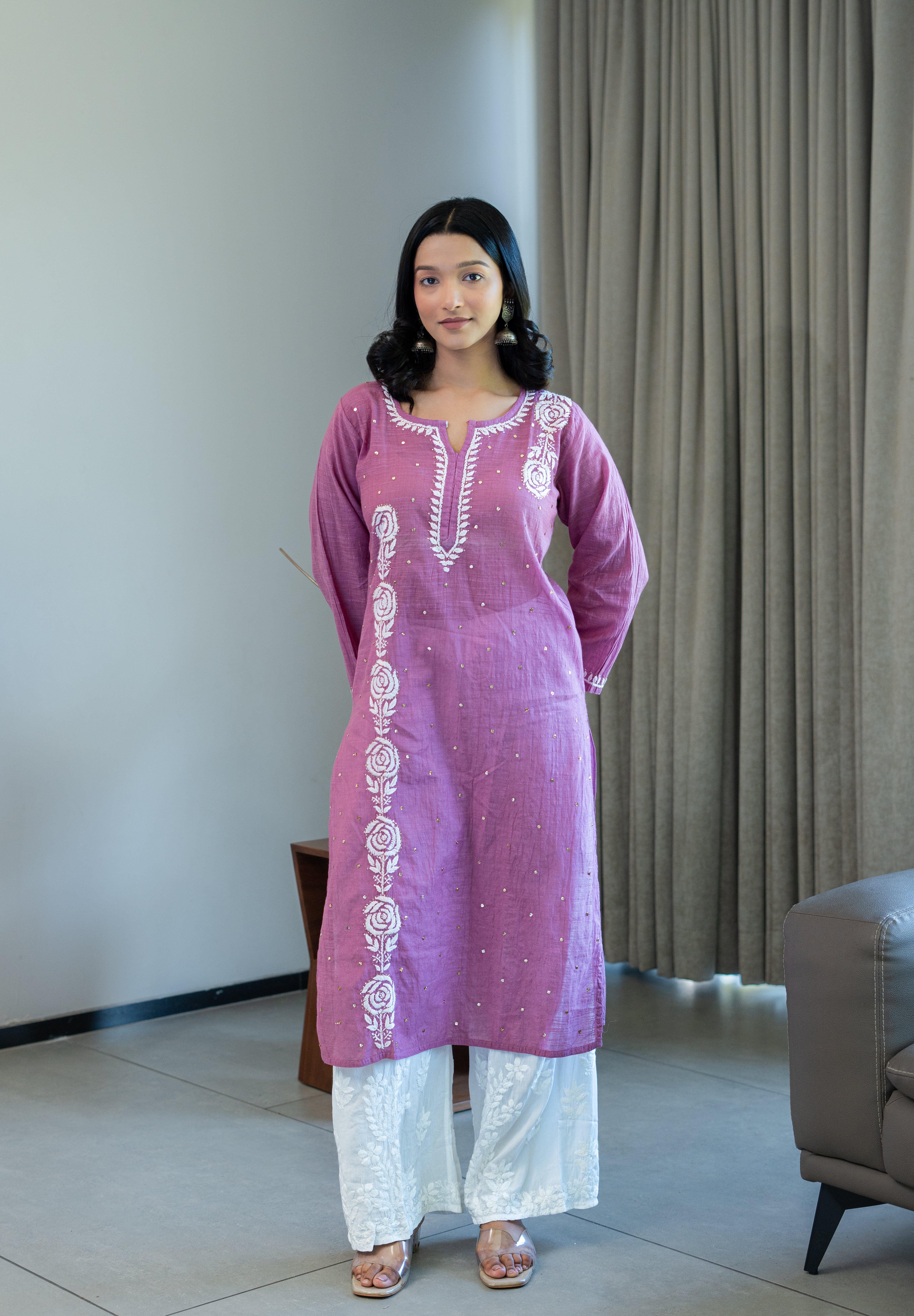 RIMJHIM KURTA IN WINE