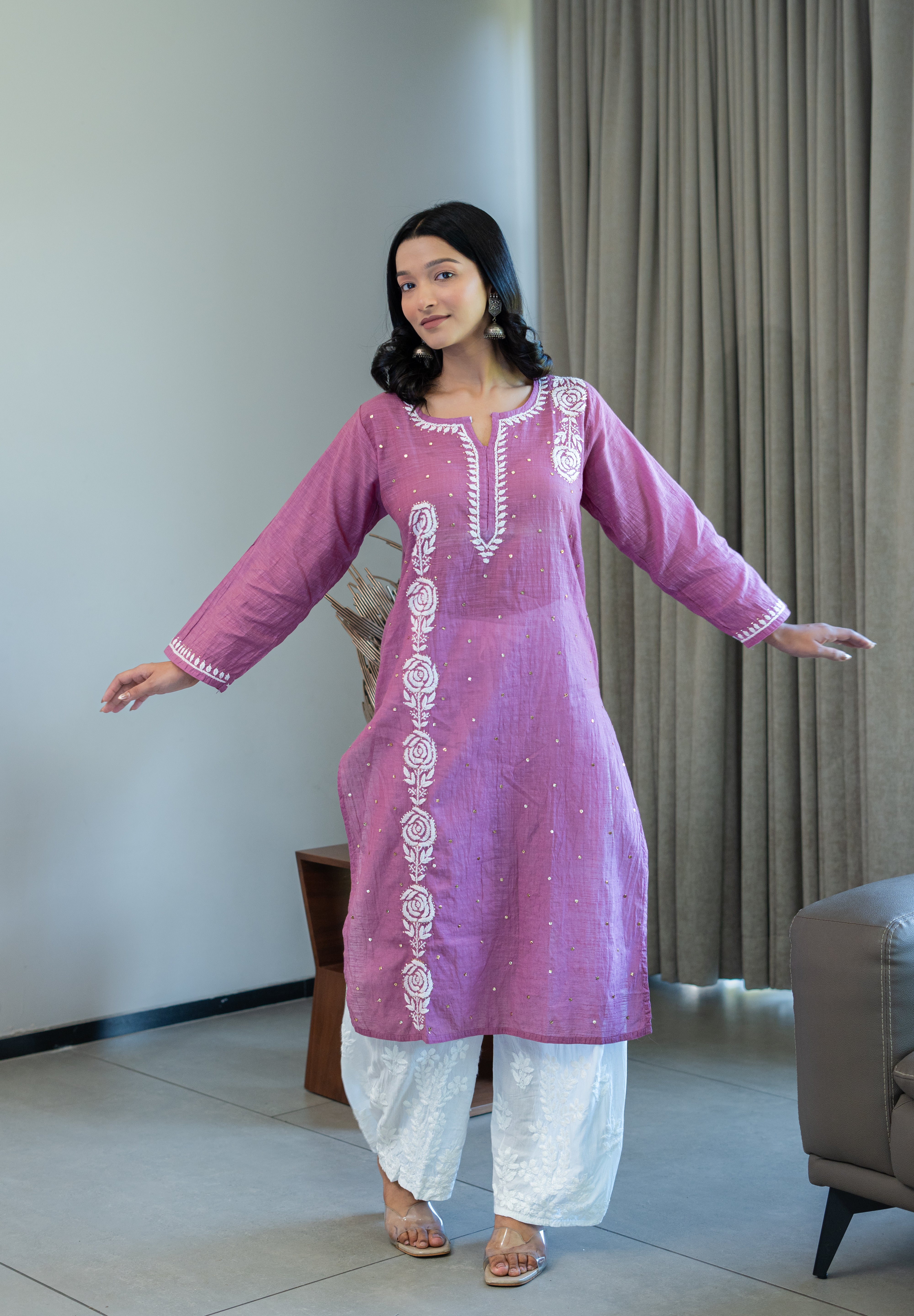 RIMJHIM KURTA IN WINE