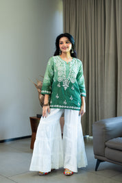 HAYAA KURTA IN GREEN OMBRE