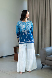 HAYAA KURTA IN BLUE OMBRE