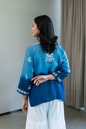 HAYAA KURTA IN BLUE OMBRE