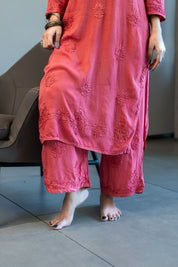 'MEHER' SET OF KURTA AND PALAZZO IN MAUVE