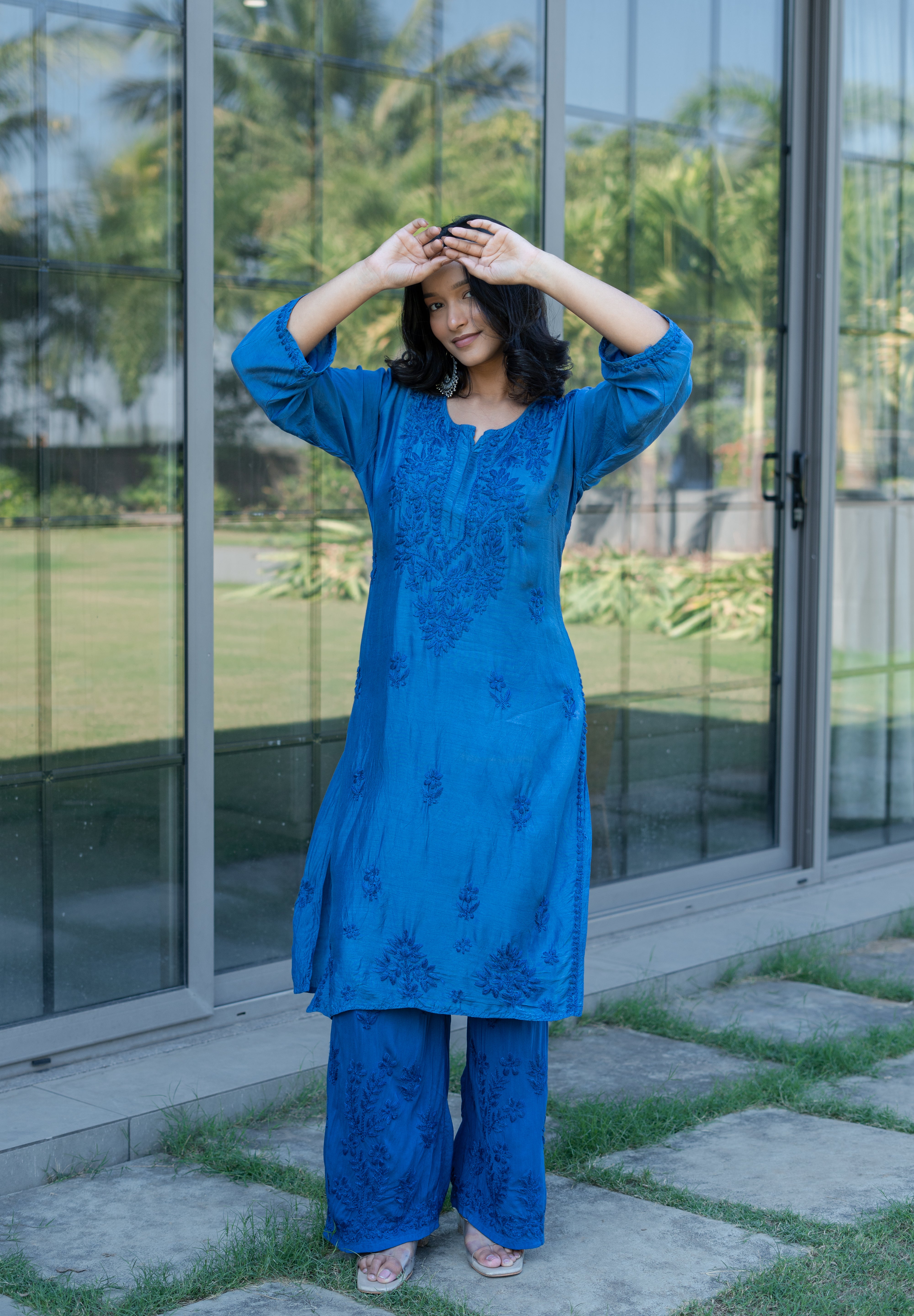 FIZA - SET OF TWO IN TEAL BLUE