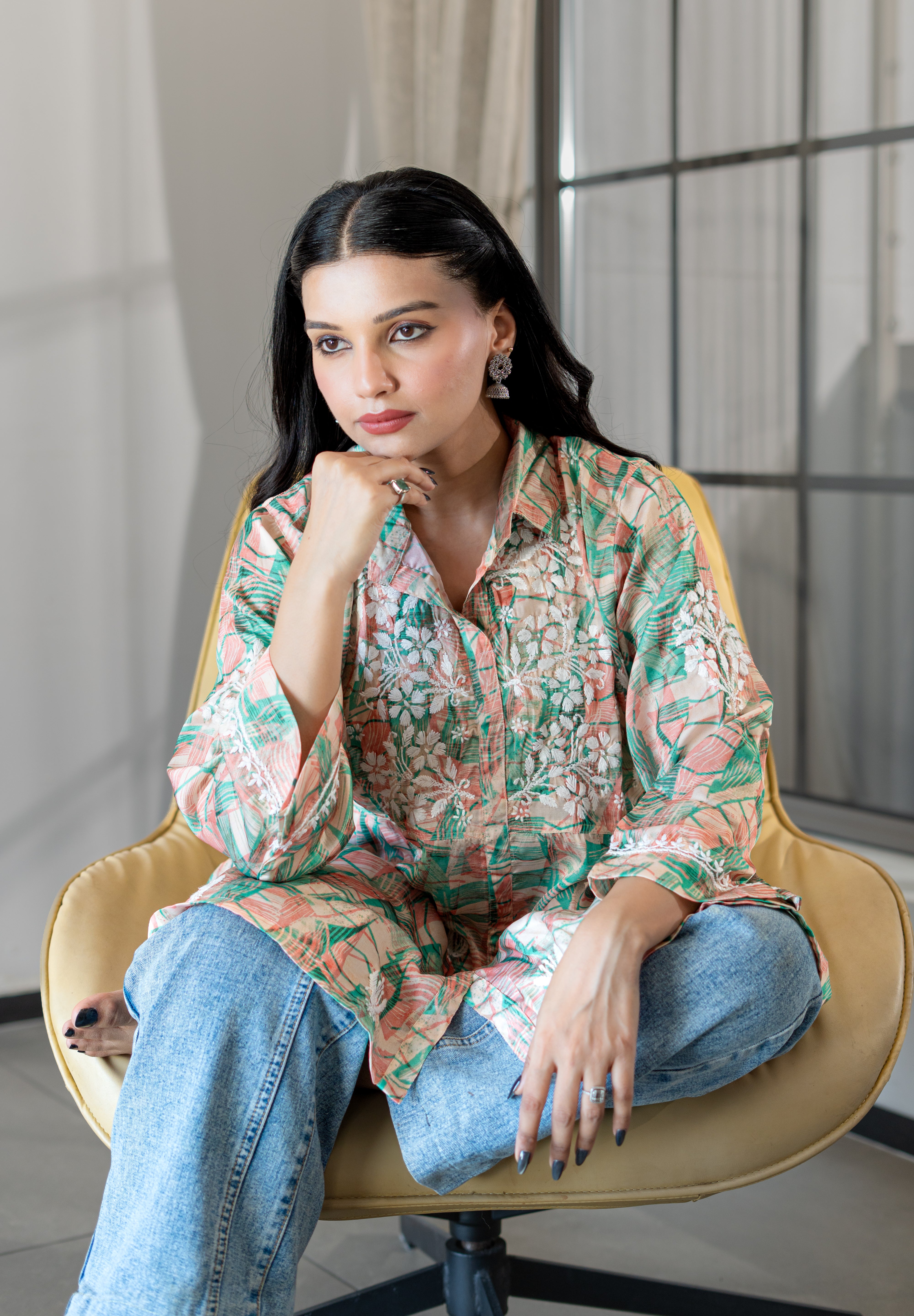 RUMANI - SET OF TWO IN GREEN MULTI COLOR