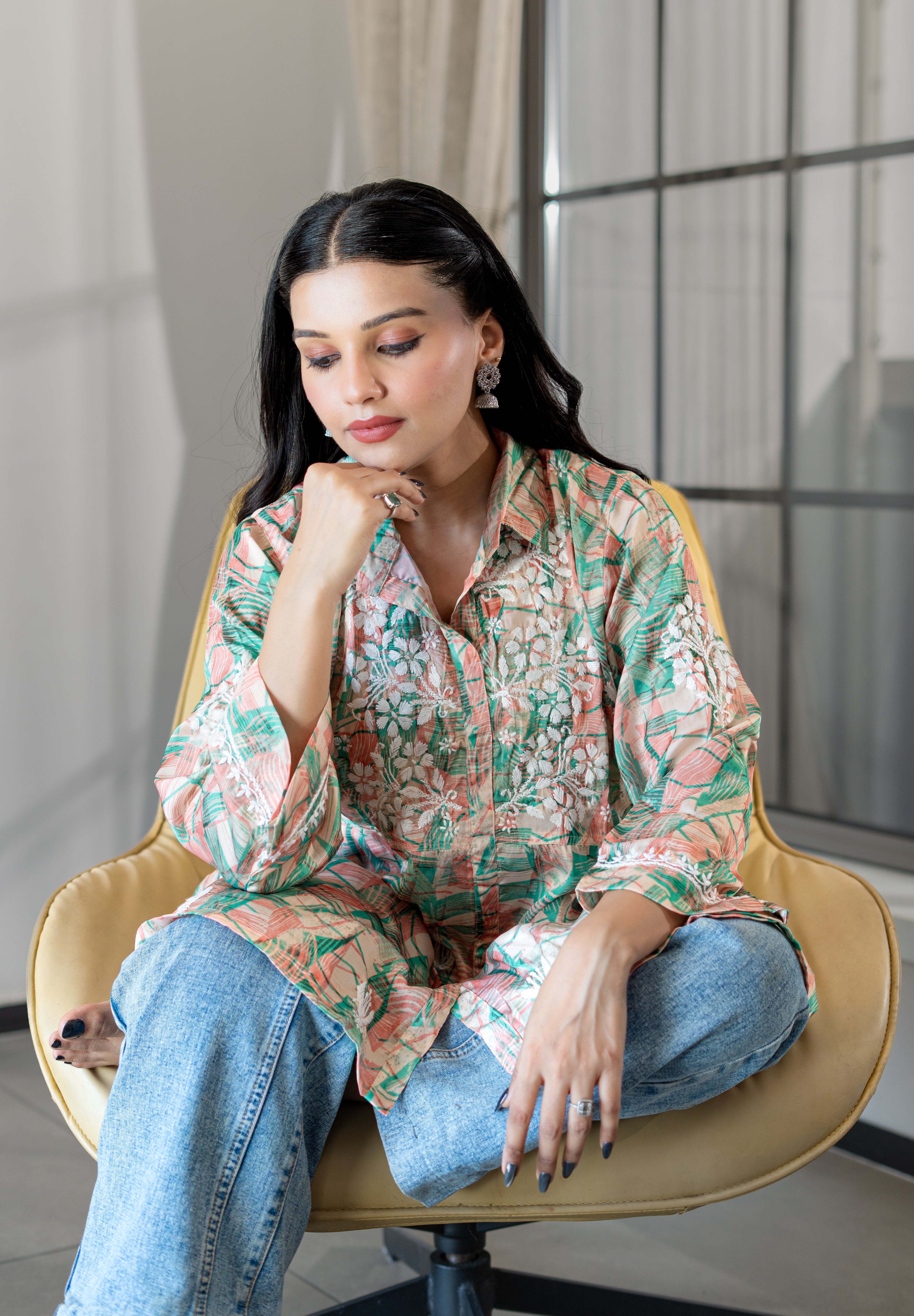 RUMANI - SET OF TWO IN GREEN MULTI COLOR