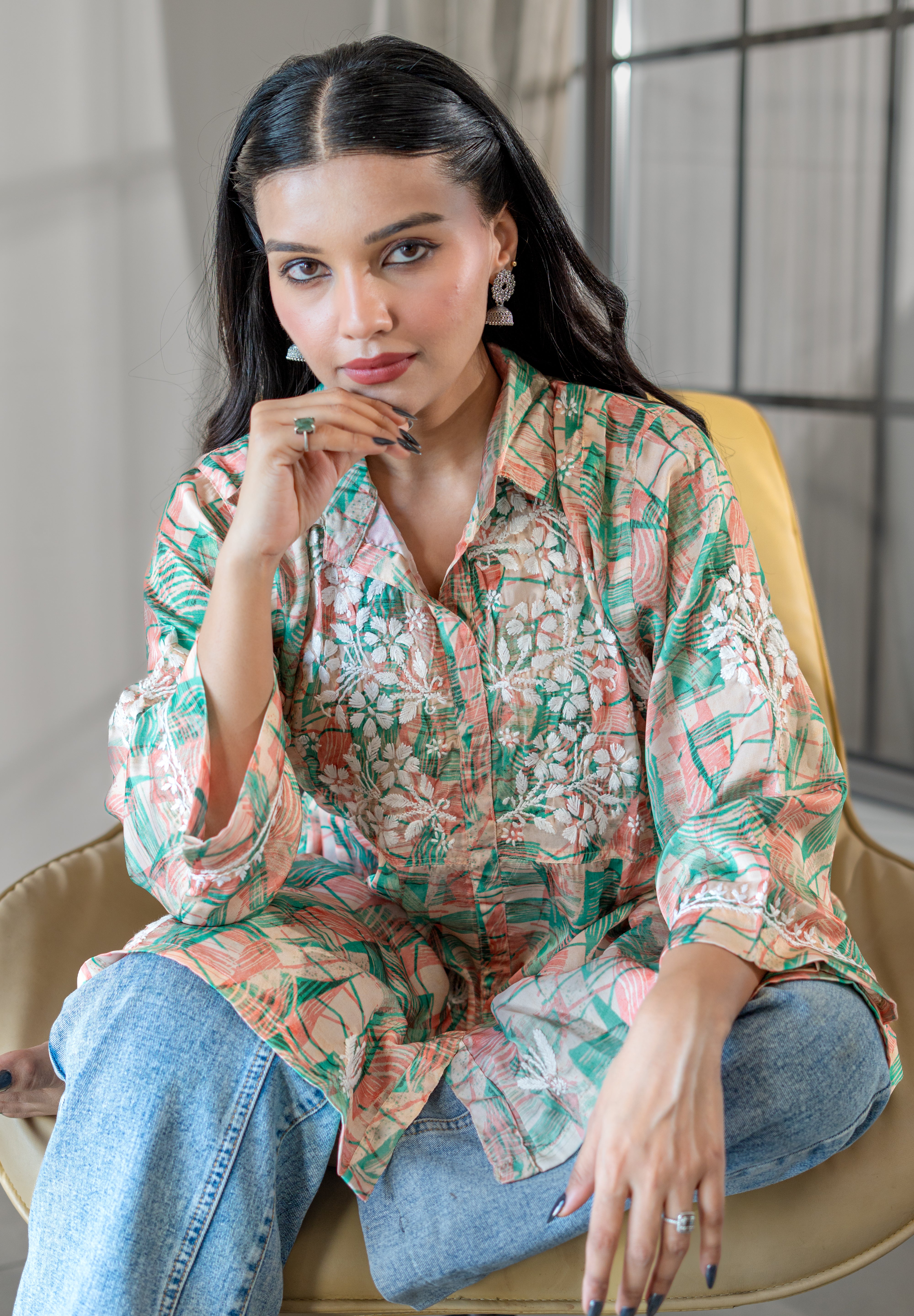 RUMANI - SET OF TWO IN GREEN MULTI COLOR