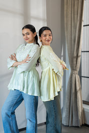 AARZOO KURTA IN MINT GREEN