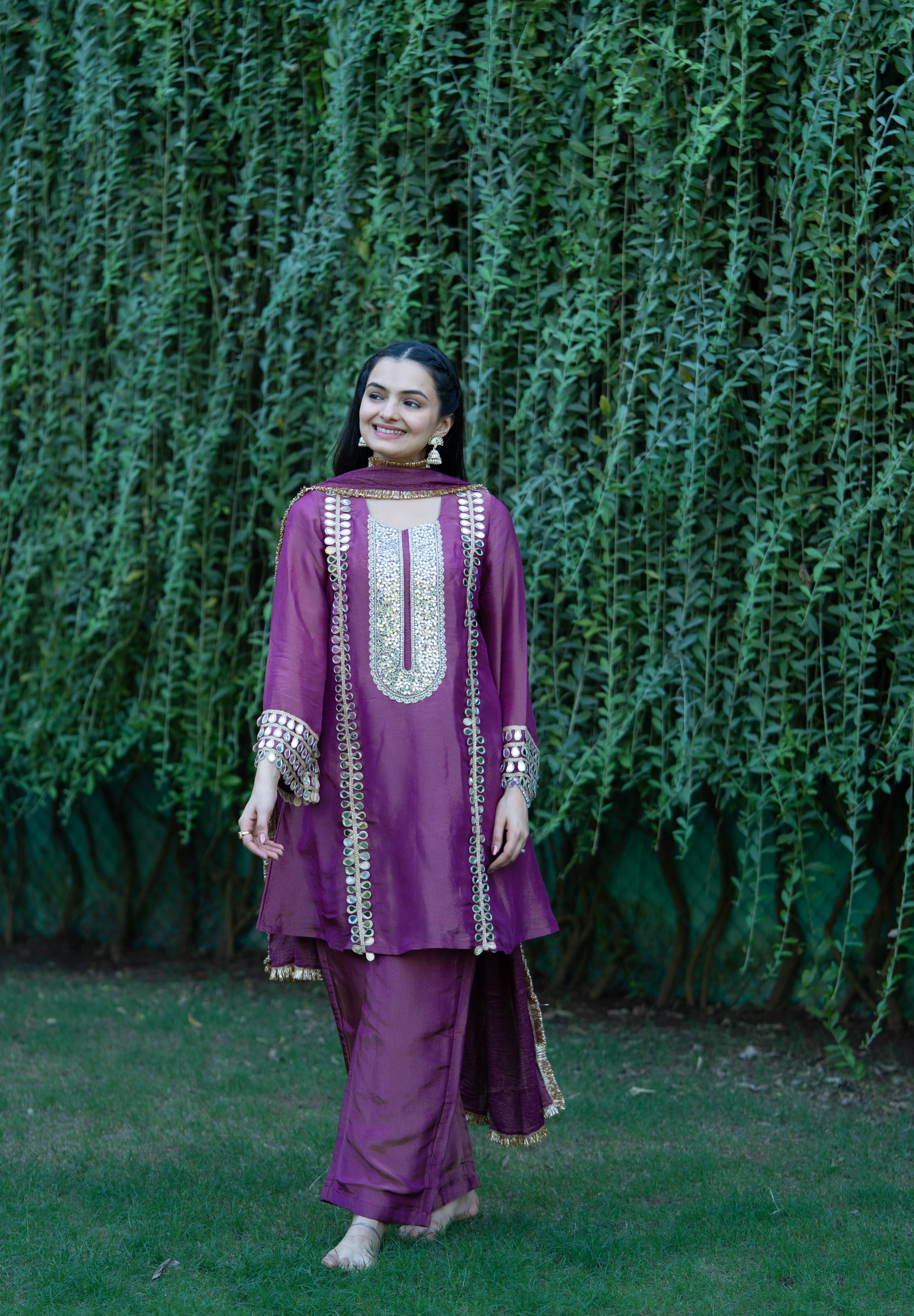 CHAMKEELI - SET OF THREE IN PURPLE