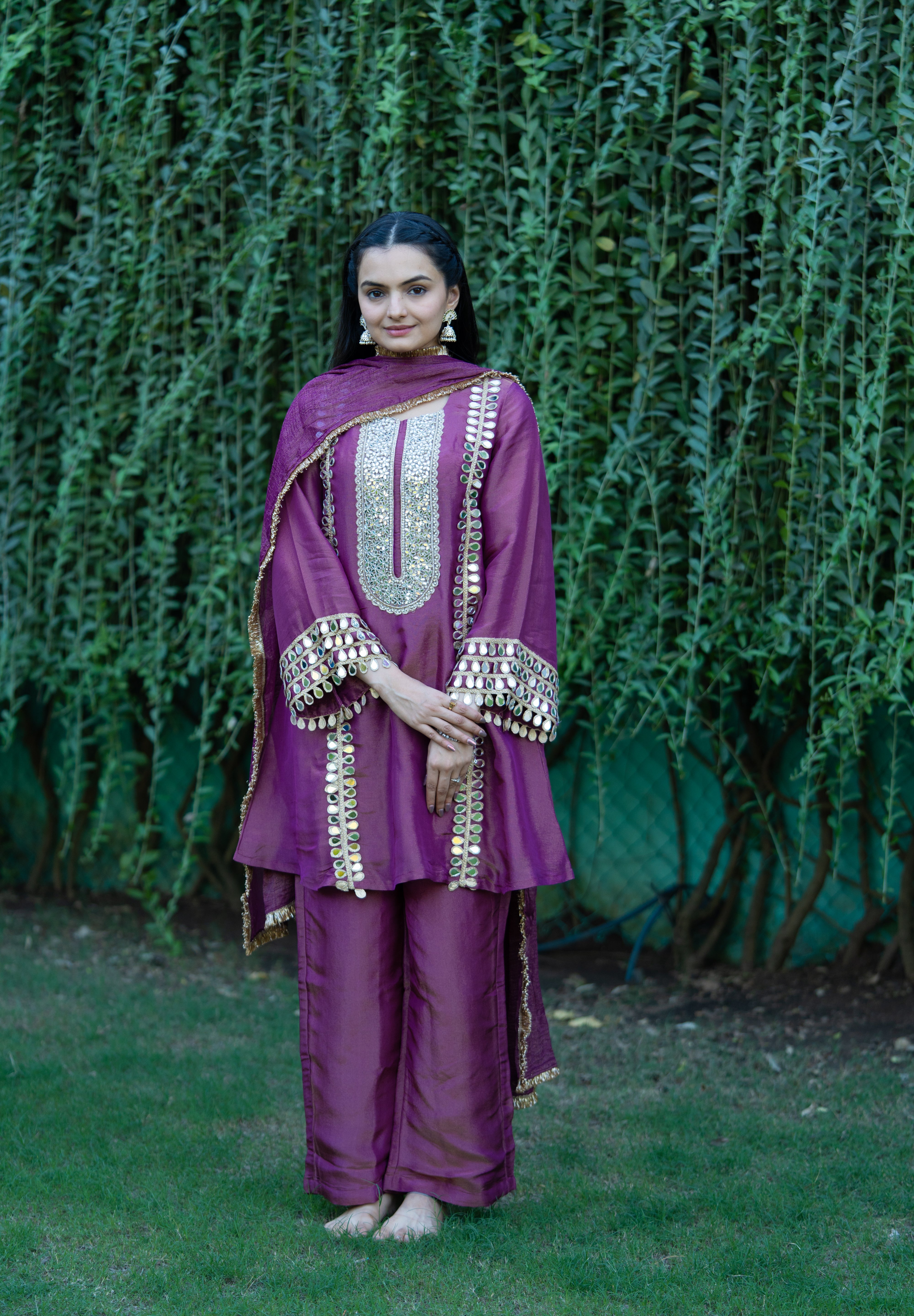 CHAMKEELI - SET OF THREE IN PURPLE