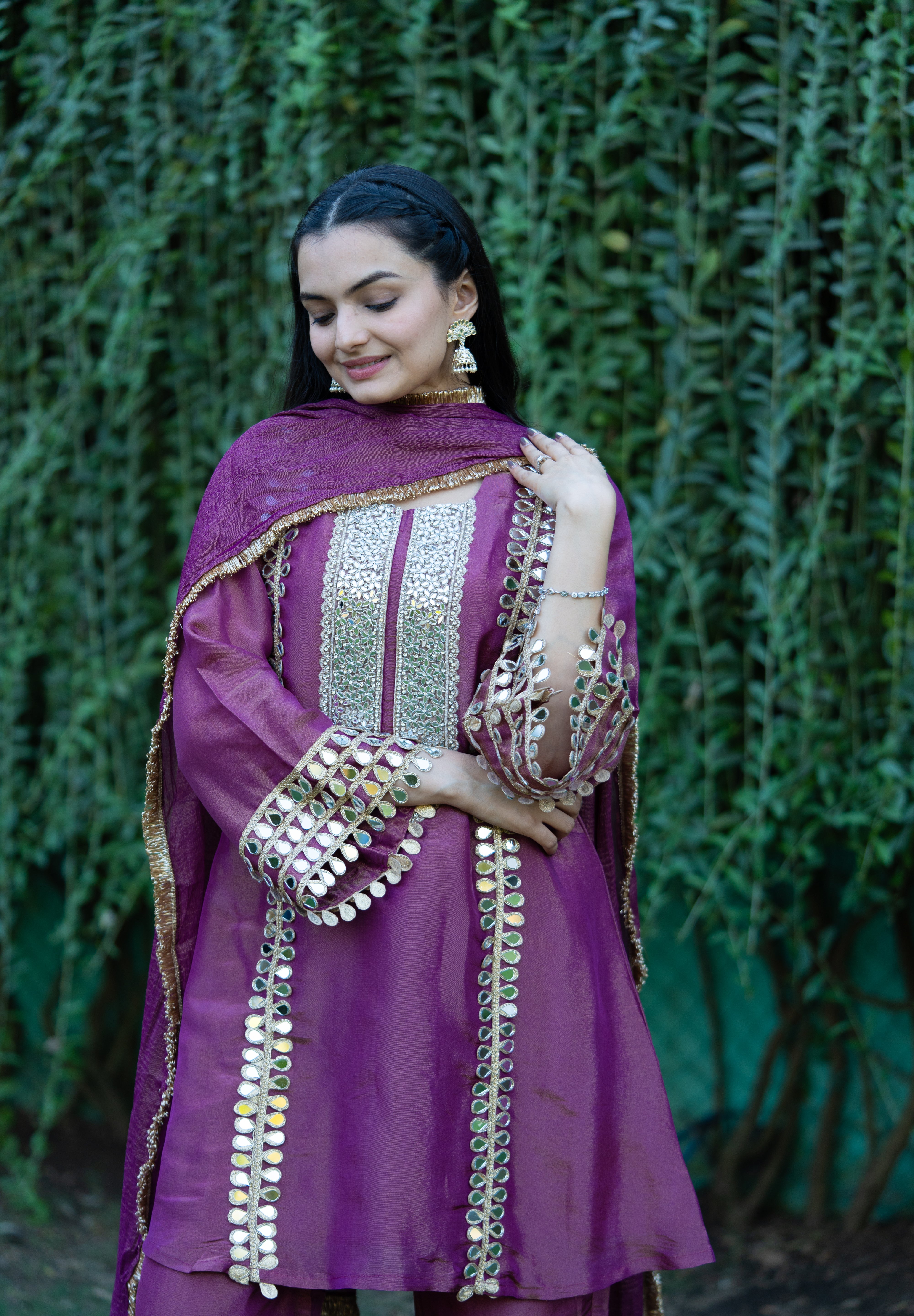 CHAMKEELI - SET OF THREE IN PURPLE