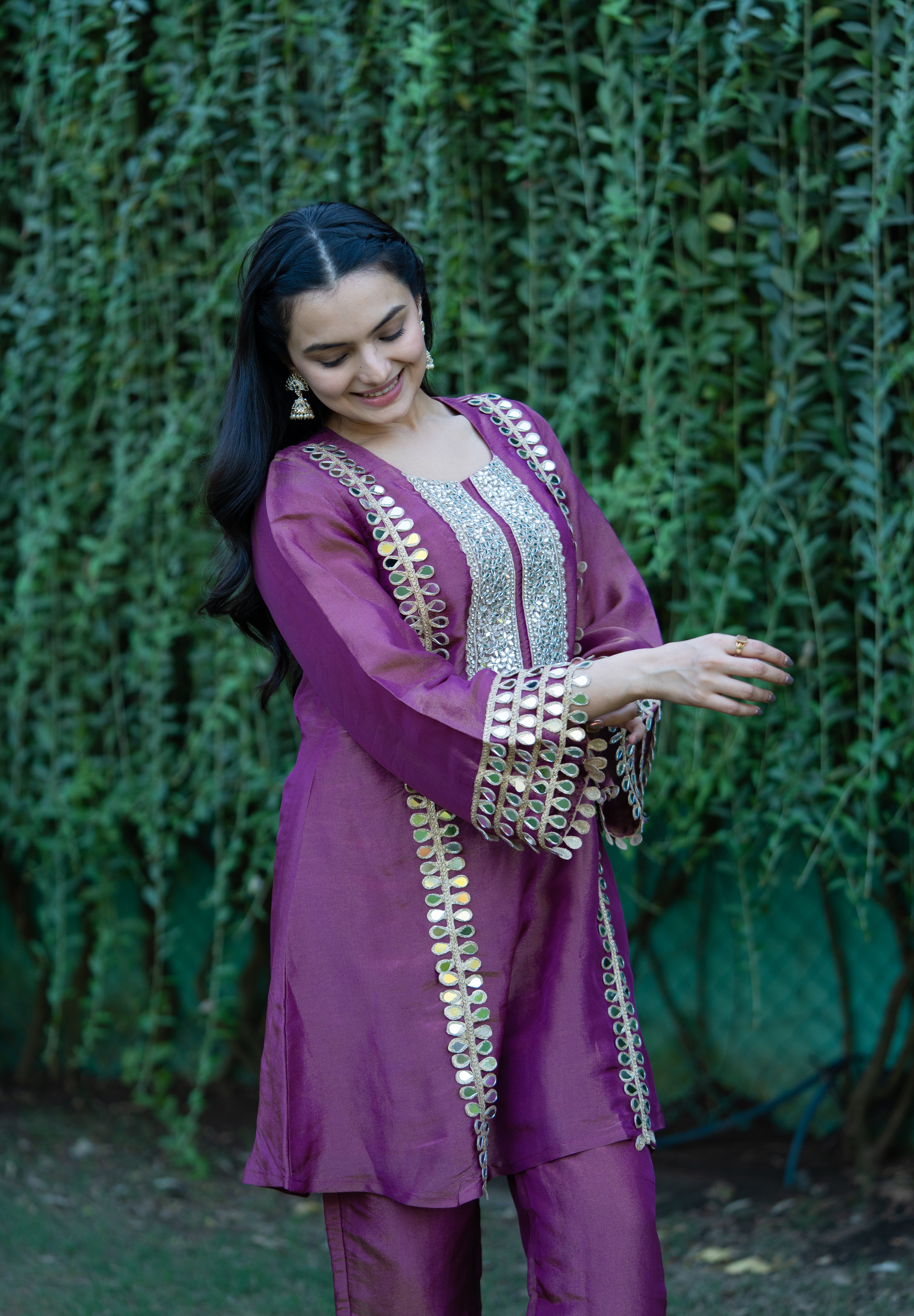 CHAMKEELI - SET OF THREE IN PURPLE