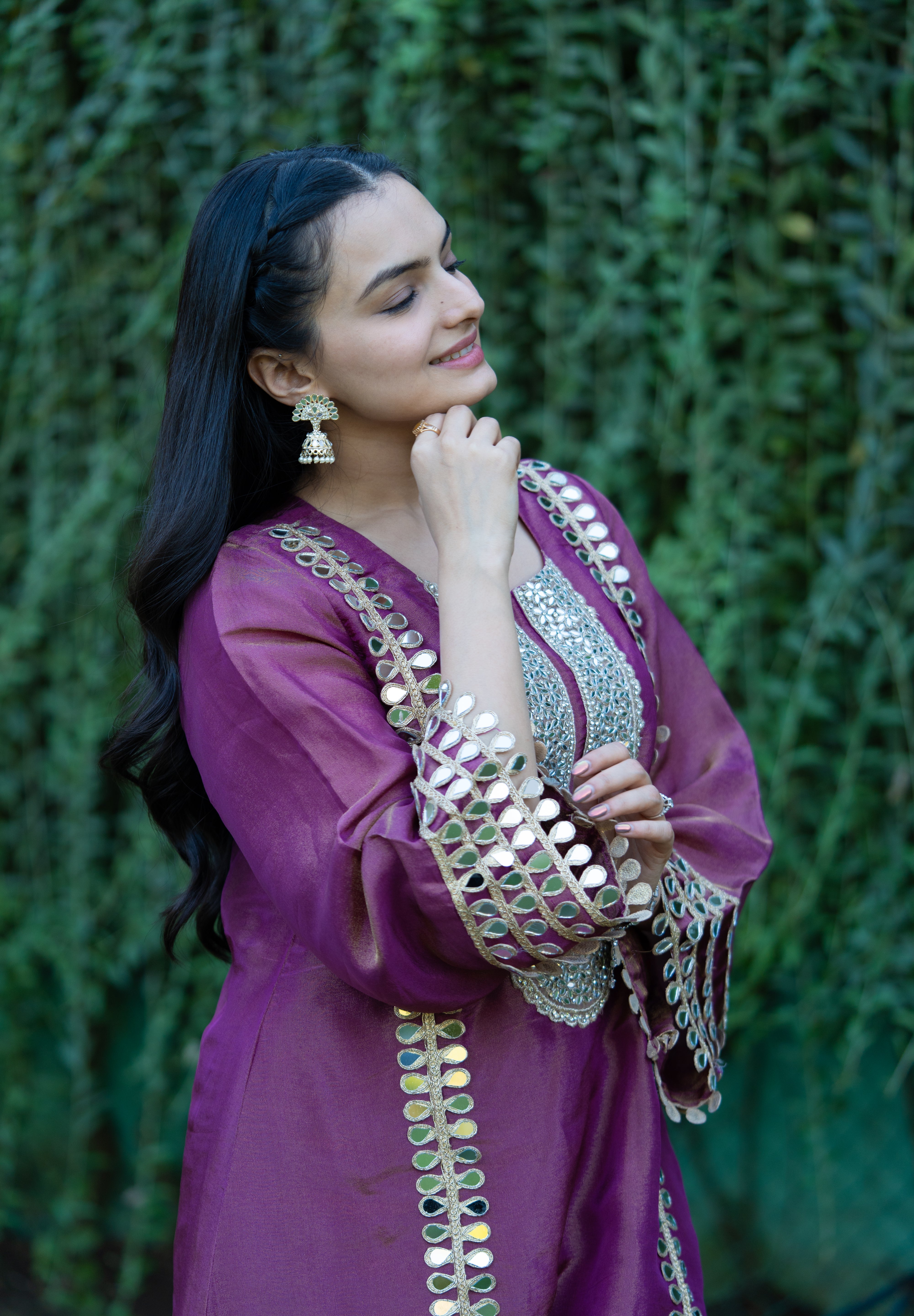 CHAMKEELI - SET OF THREE IN PURPLE