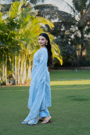 MEERA - MUKAISH SUIT SET IN ICE BLUE