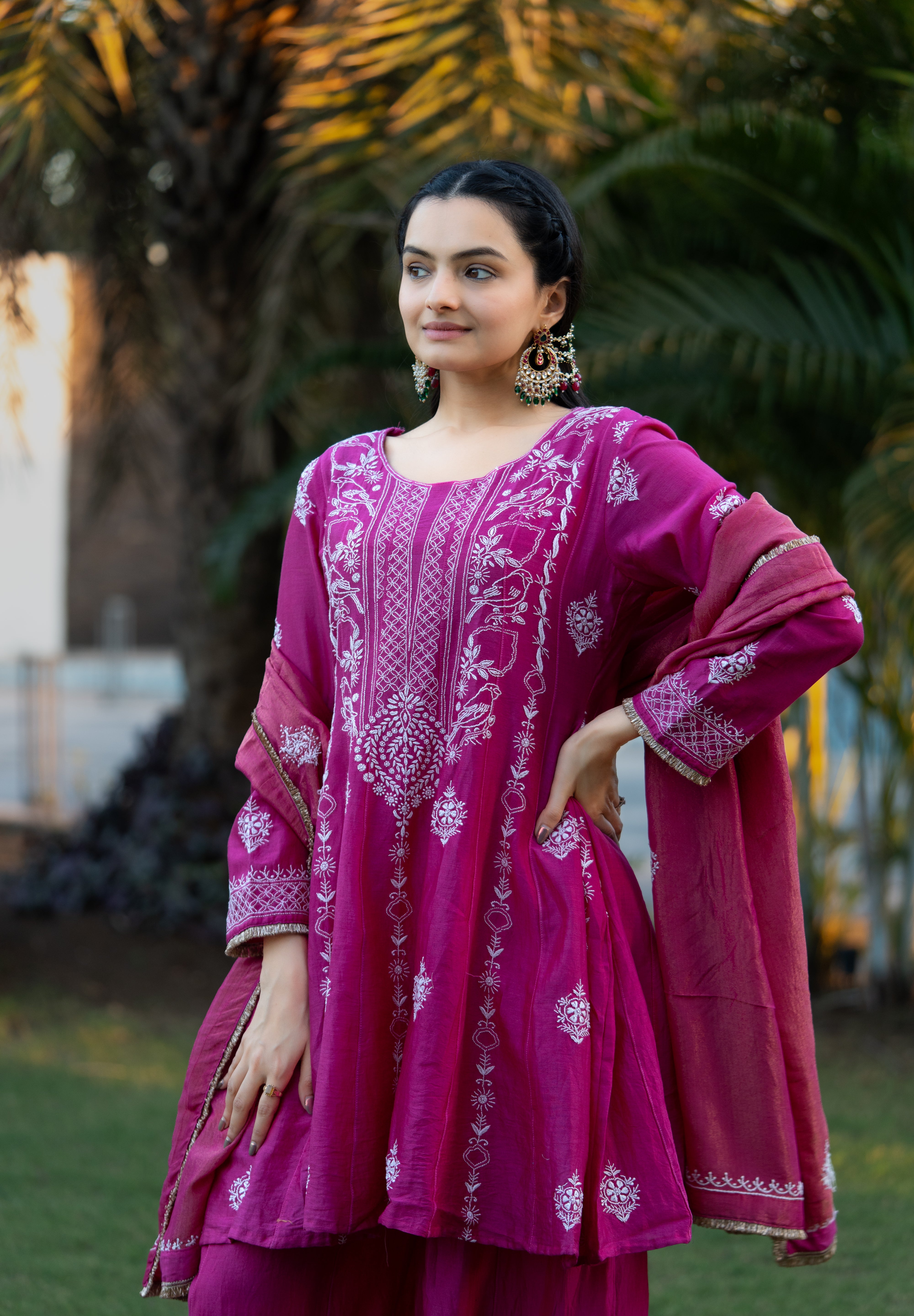 MIZBA - SET OF THREE IN HOT PINK