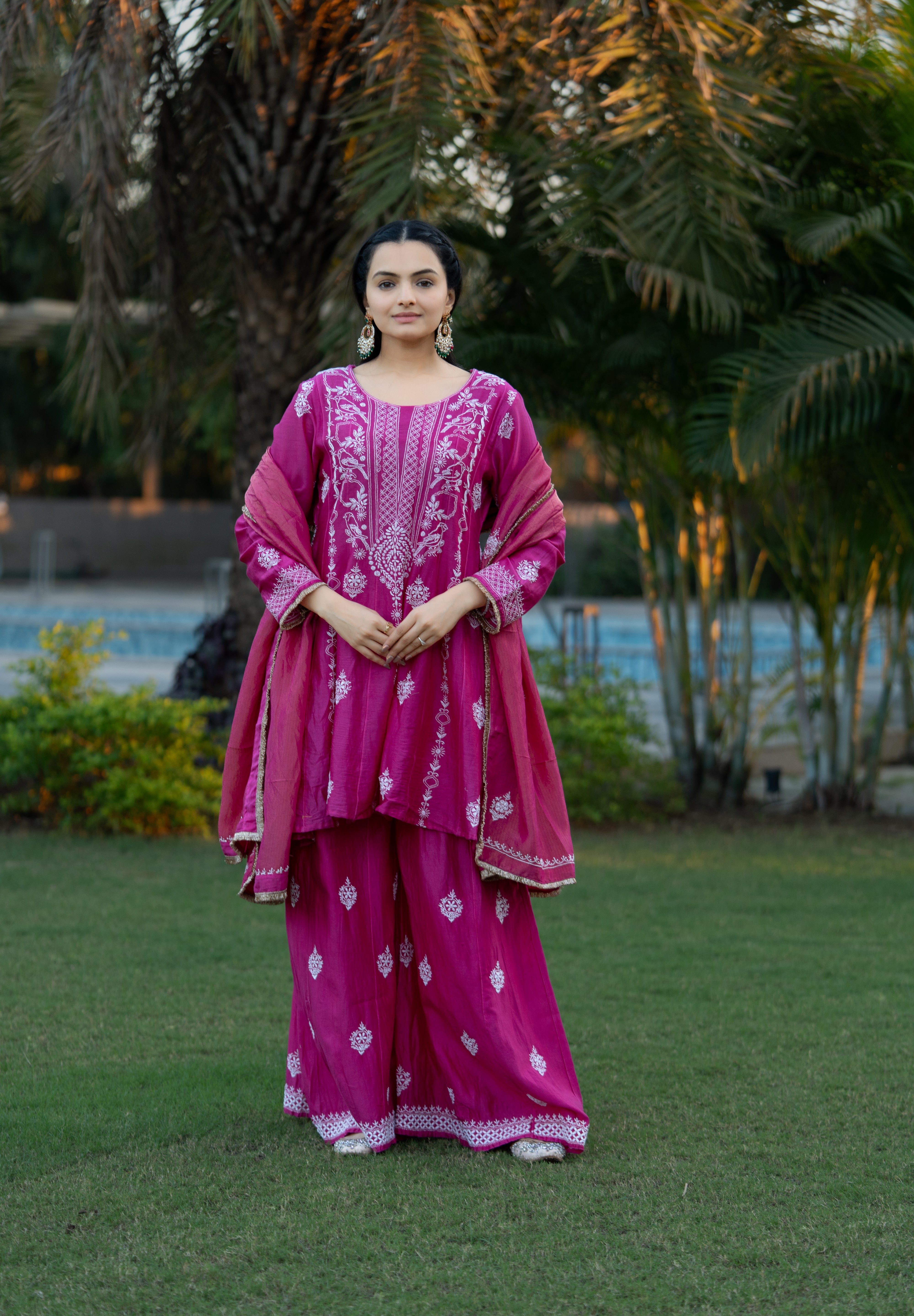 MIZBA - SET OF THREE IN HOT PINK