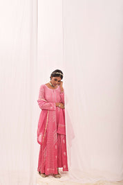 ZOYA - FRONT CUT ANARKALI SET IN PINK