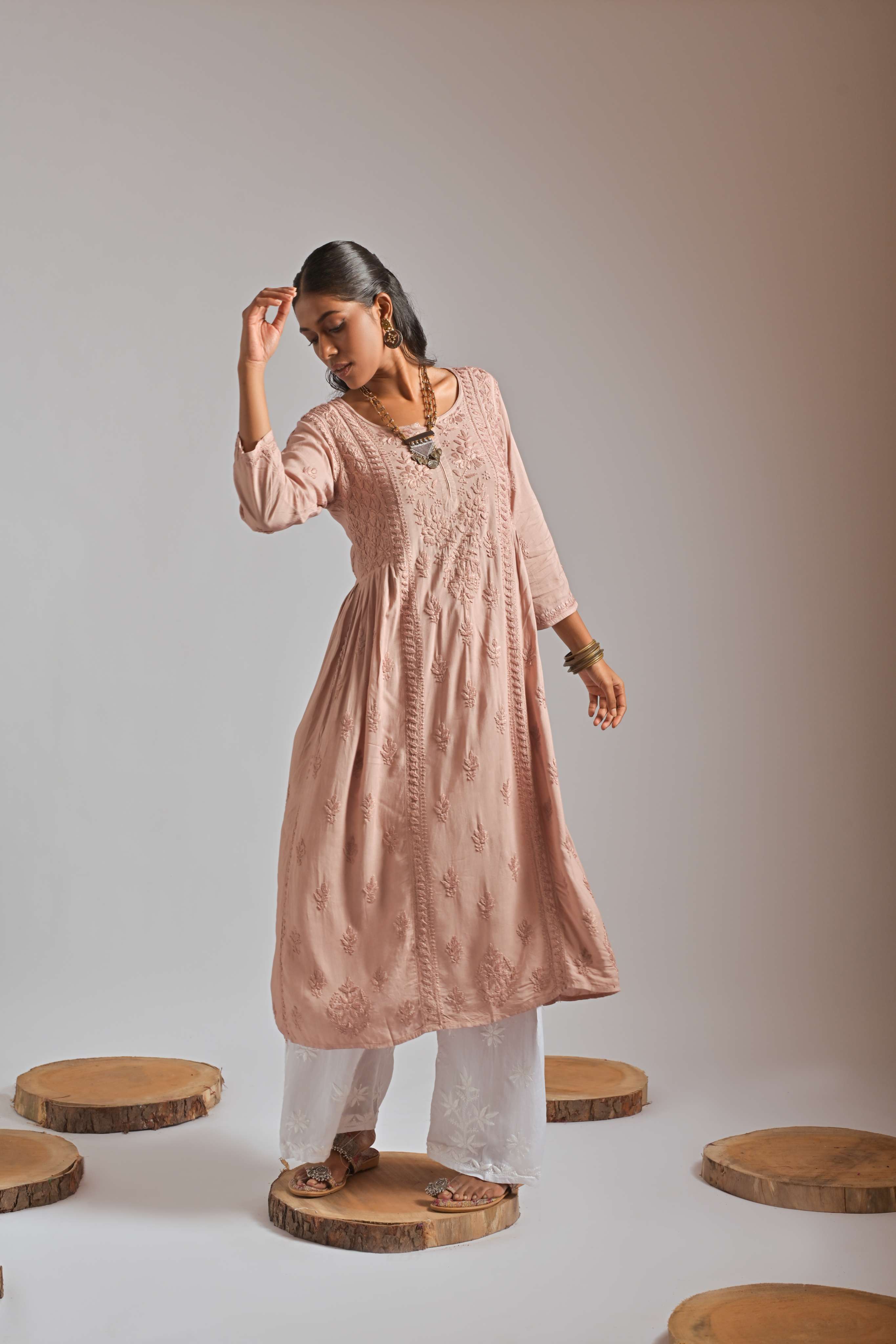 SHIVSHAKTI IN NISHAT - SET OF TWO WITH PALAZZO IN BROWN