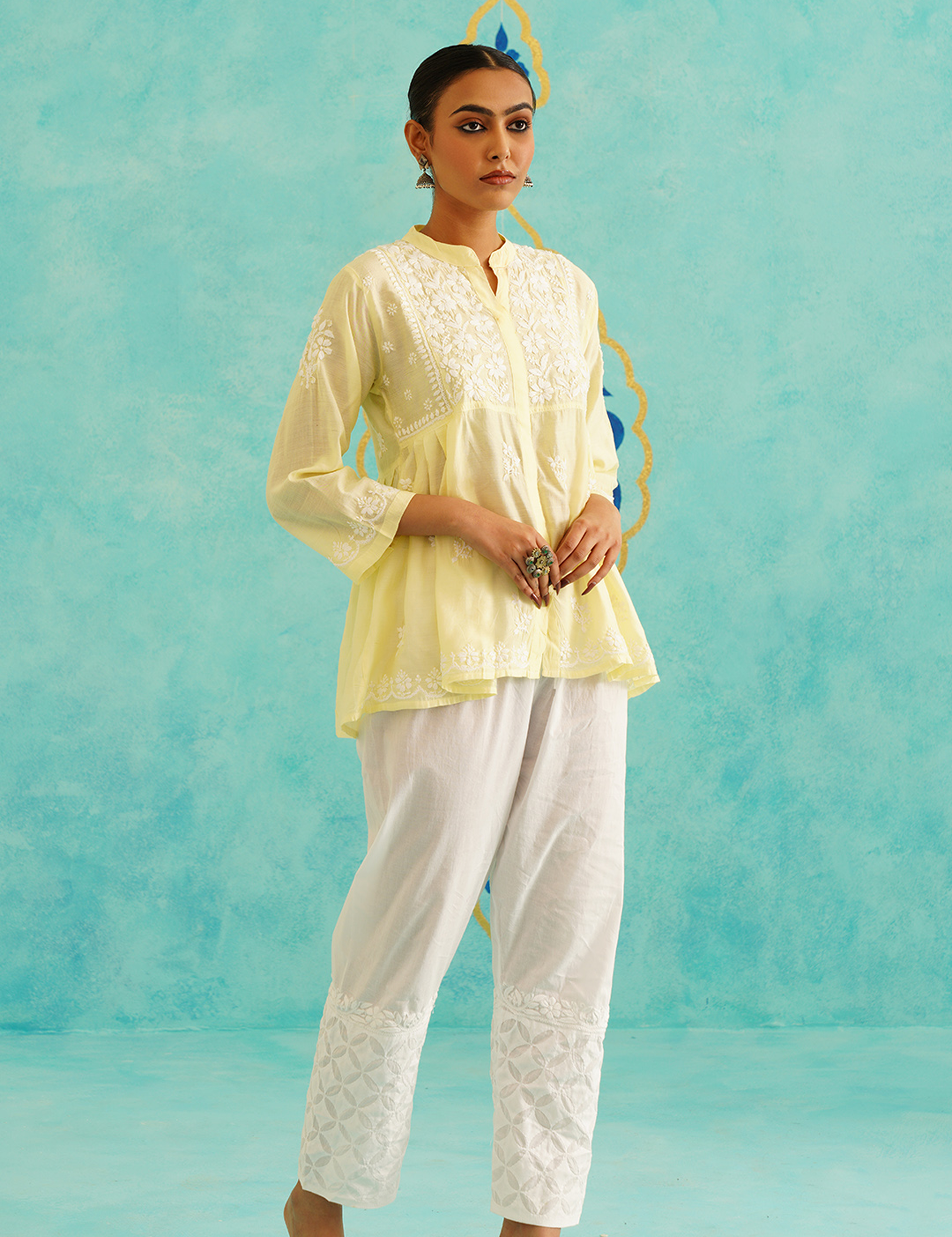Aarzoo Chikankari Kurta in Yellow