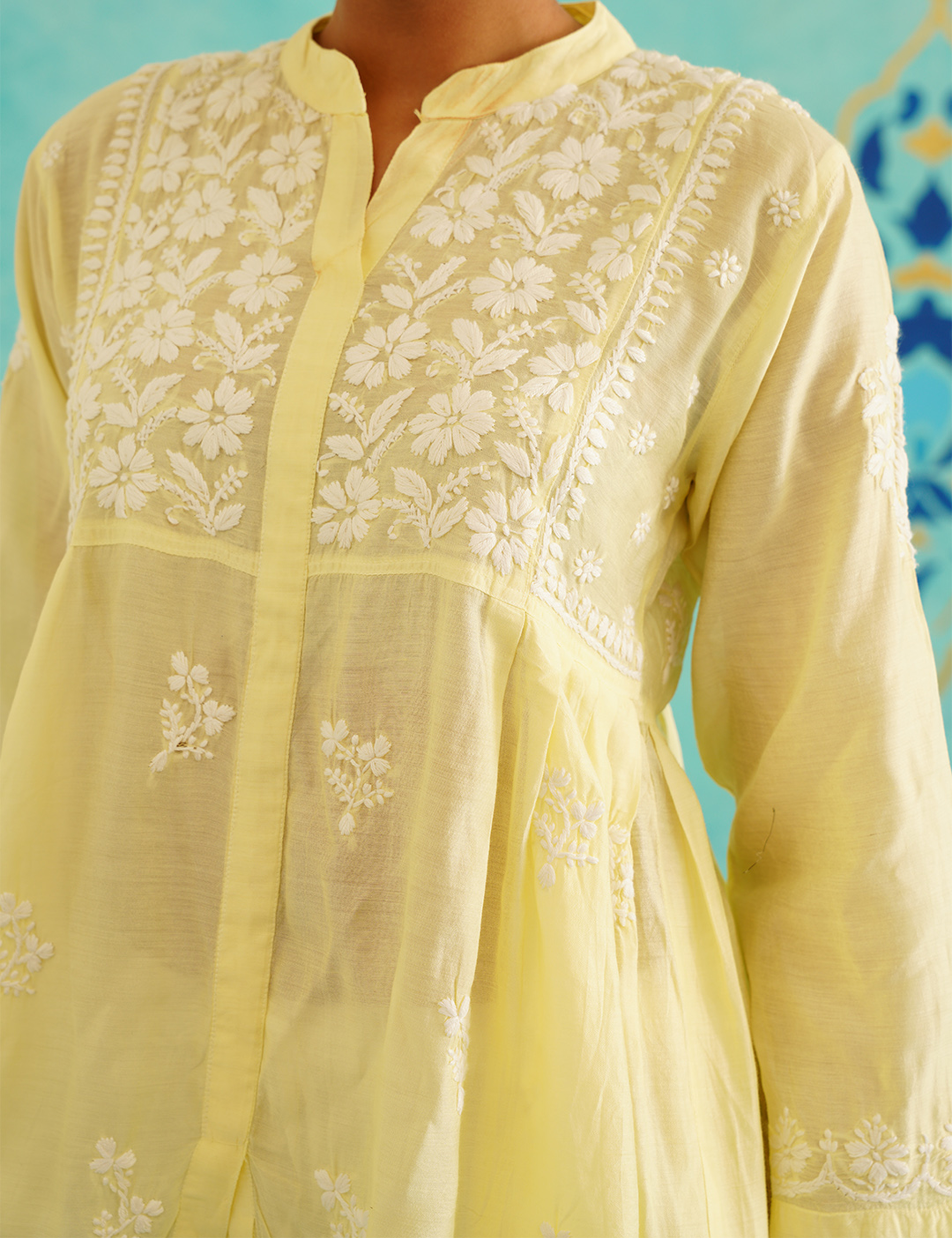 Aarzoo Chikankari Kurta in Yellow