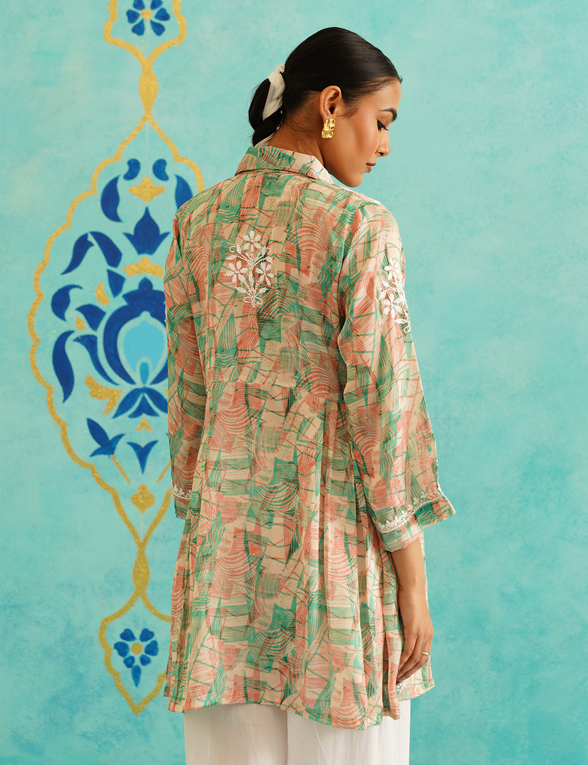 Rumani Chikankari Kurta in Green