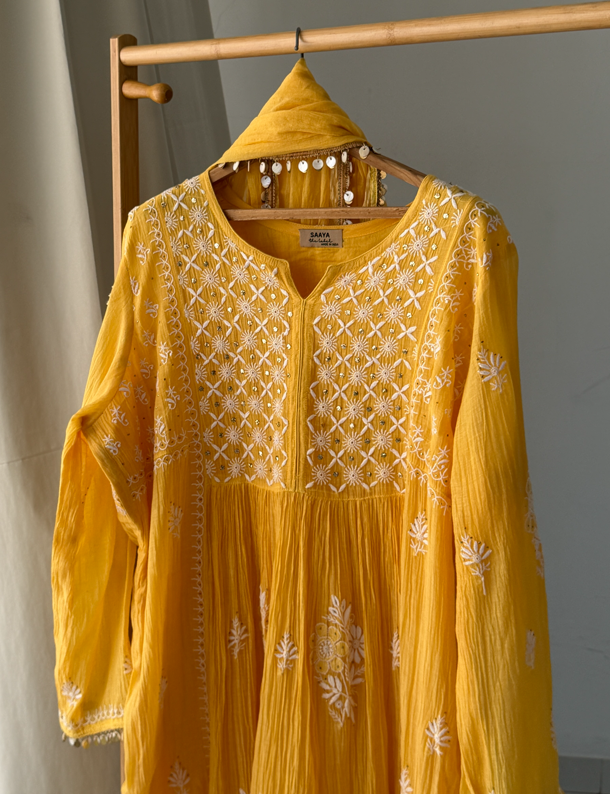 SABA A-LINE CHIKANKARI SET OF THREE