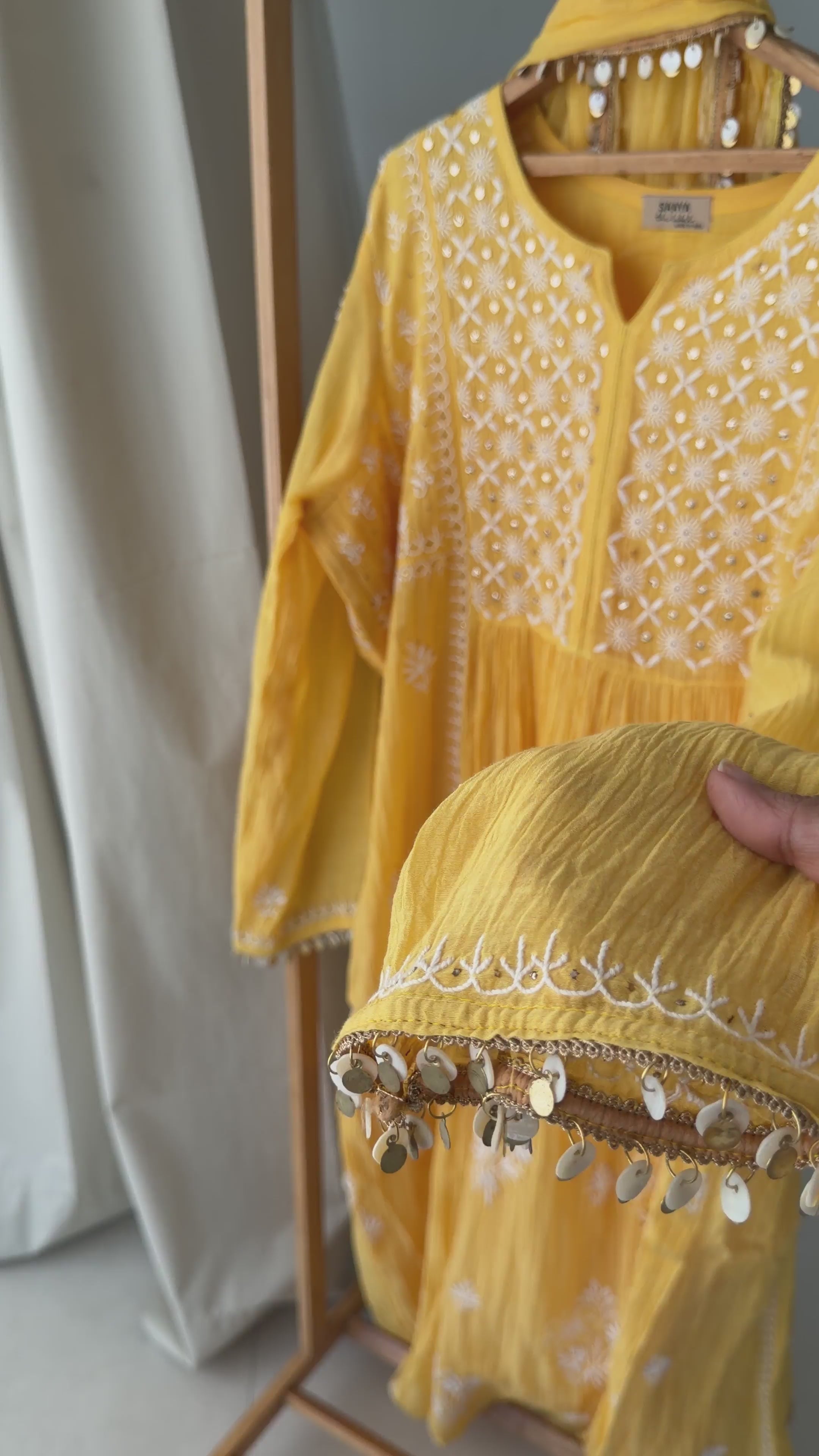 SABA A-LINE CHIKANKARI SET OF THREE
