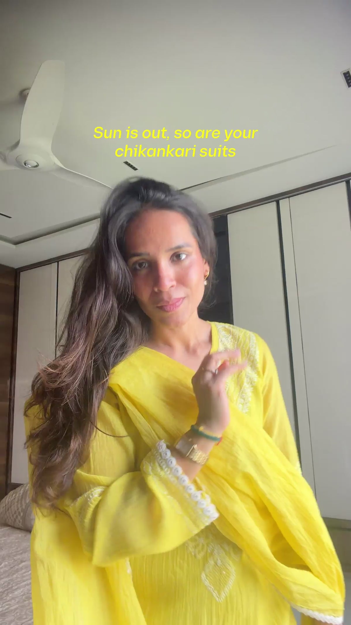 Inayat V-Neck Suit Set in Lemon Yellow