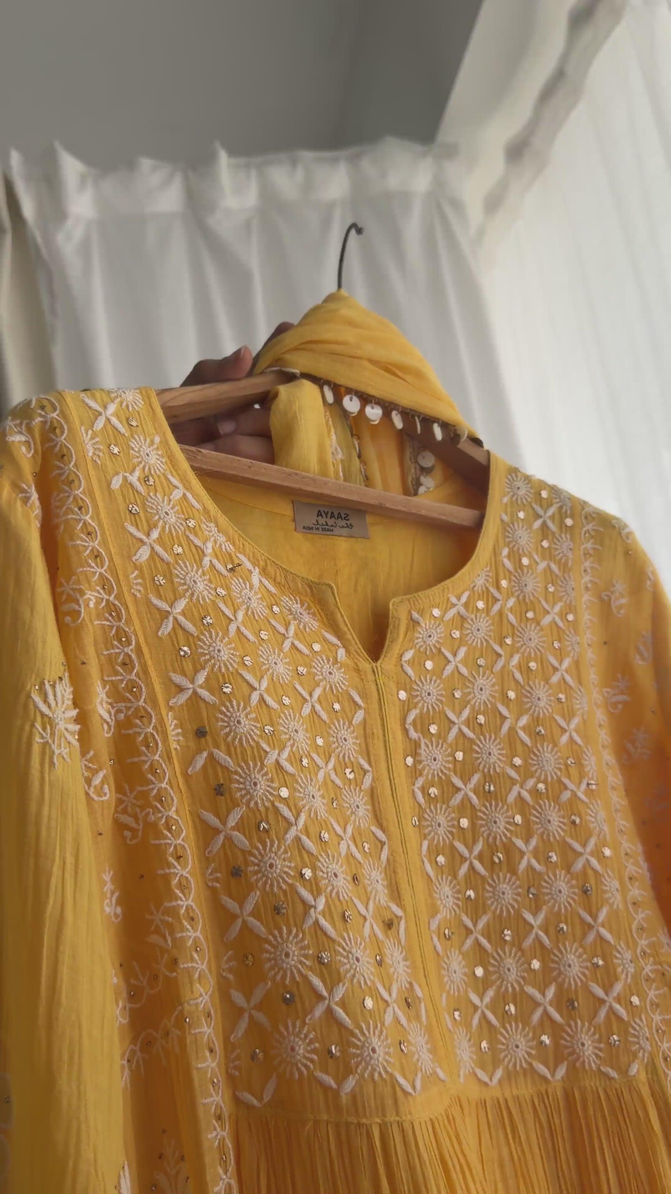 SABA A-LINE CHIKANKARI SET OF THREE