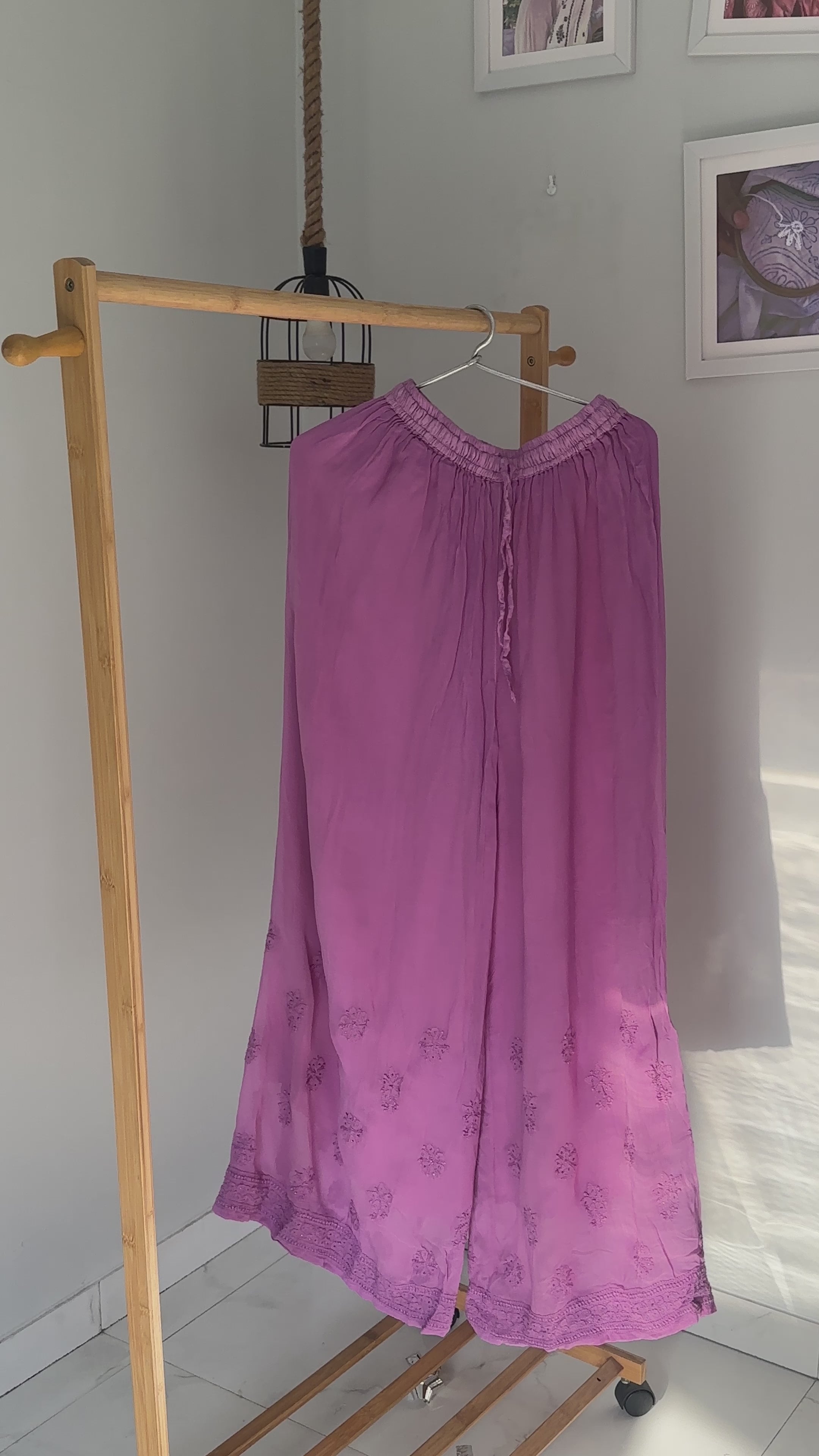 Chikankari kurti with sharara set in lilac