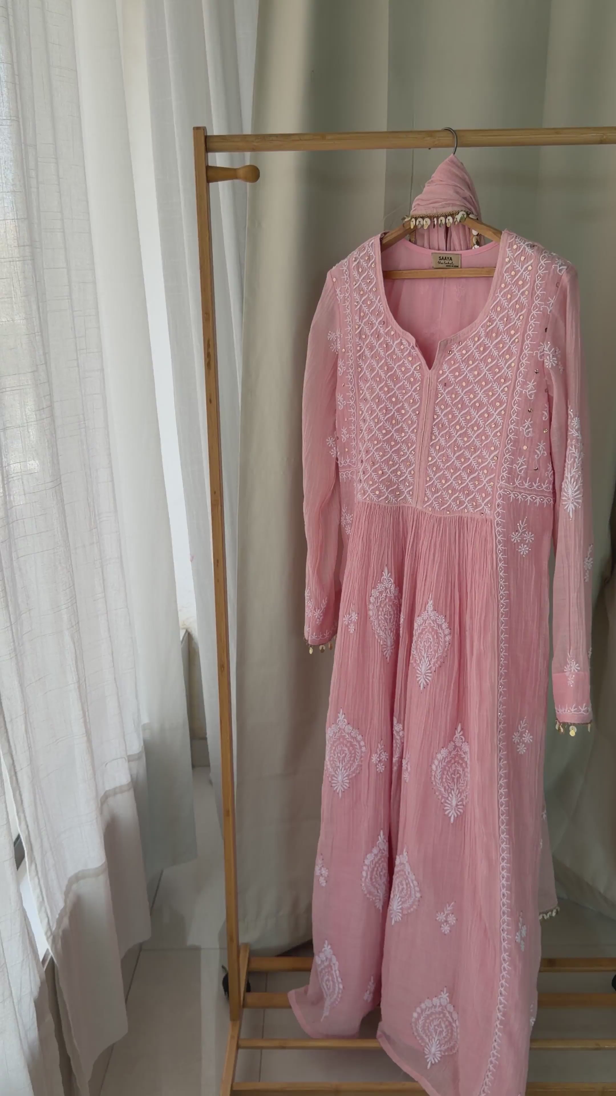 SABA A-LINE CHIKANKARI SET OF THREE