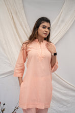 Load image into Gallery viewer, &#39;ALIZEY&#39; CHIKAN CO-ORD SET IN PEACH
