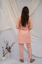 Load image into Gallery viewer, &#39;ALIZEY&#39; CHIKAN CO-ORD SET IN PEACH
