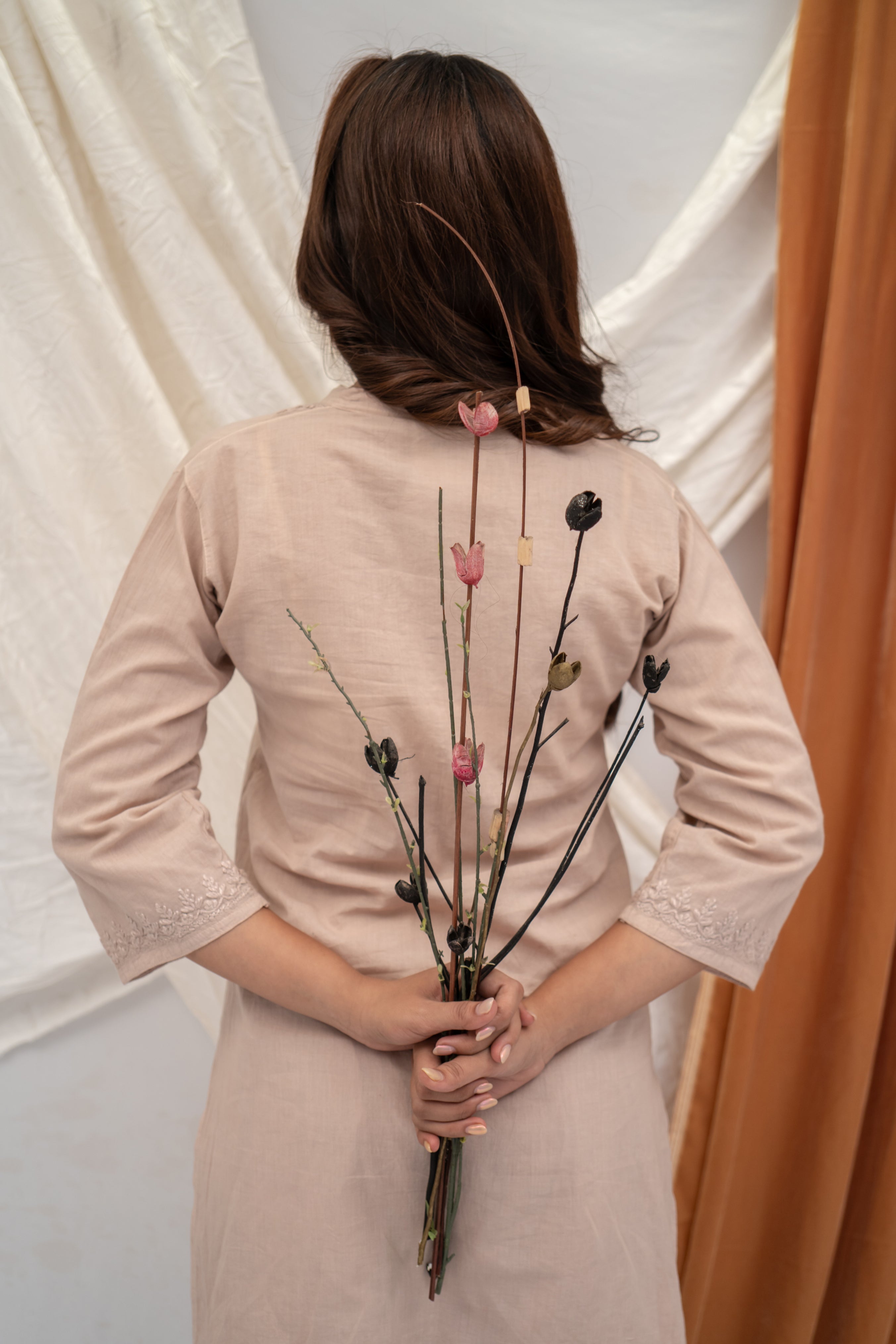 'ALIZEY' CHIKAN CO-ORD IN BEIGE