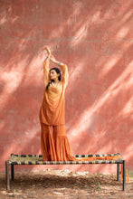 Load image into Gallery viewer, &#39;NIKKHAT&#39; CHIKAN MUKAISH - set of 3 in &#39;rust ombre&#39;
