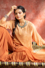 Load image into Gallery viewer, &#39;NIKKHAT&#39; CHIKAN MUKAISH - set of 3 in &#39;rust ombre&#39;
