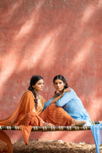 Load image into Gallery viewer, &#39;NIKKHAT&#39; CHIKAN MUKAISH - set of 3 in &#39;rust ombre&#39;
